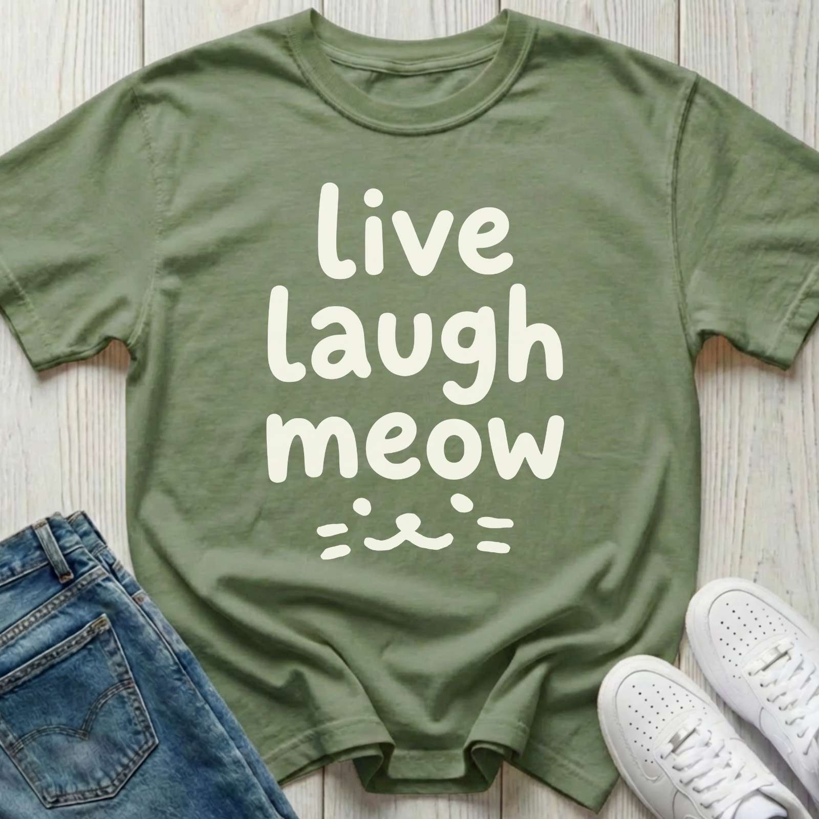 Live Laugh Meow T-shirt