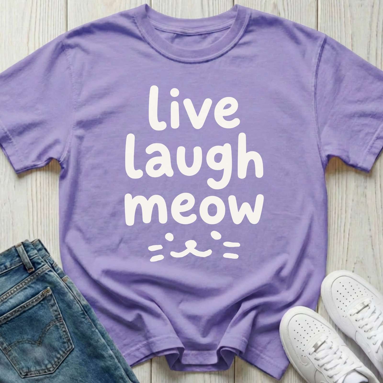 Live Laugh Meow T-shirt