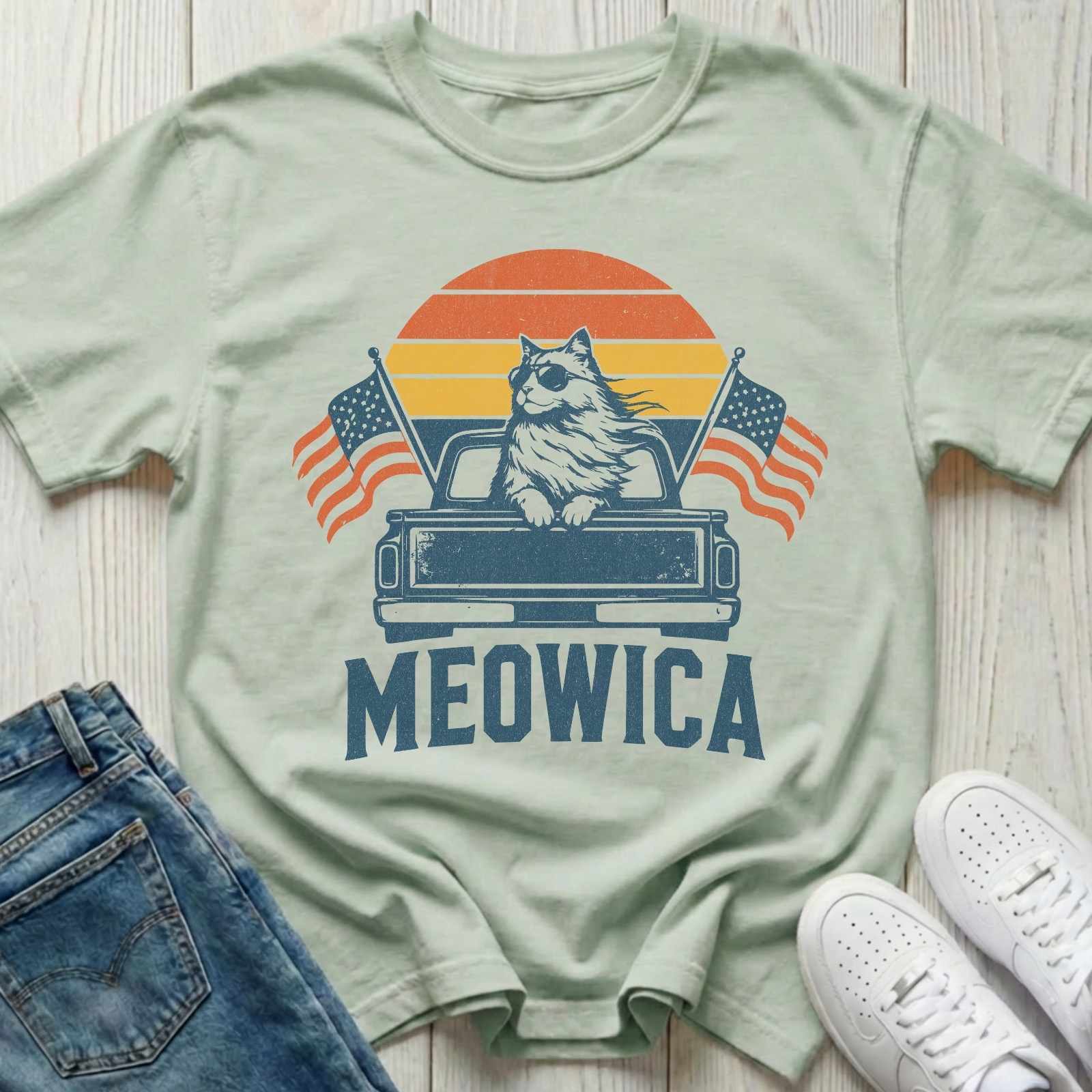 Meowica Patriotic Cat T-shirt