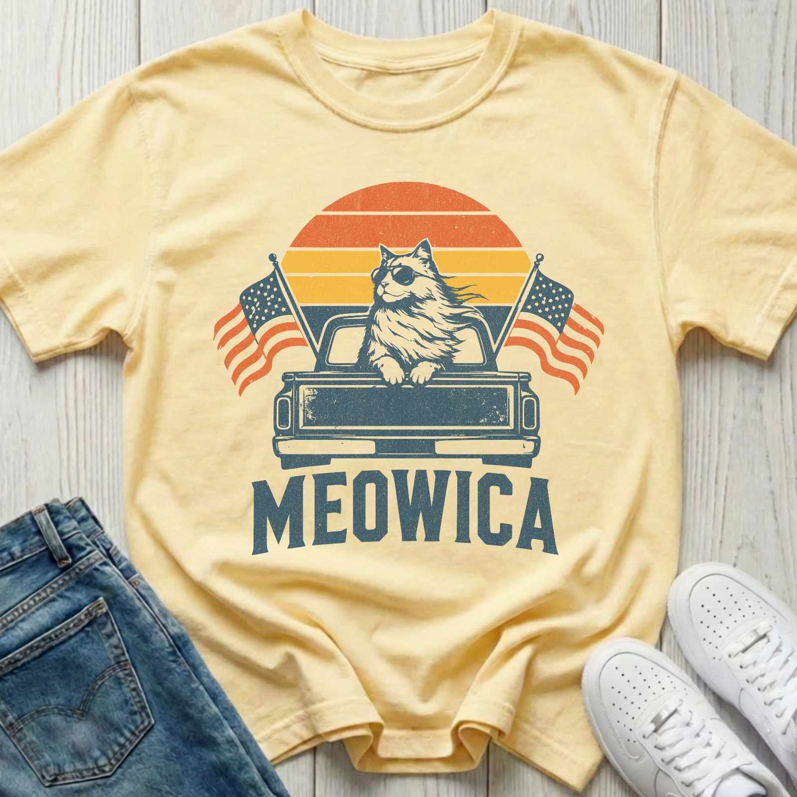 Meowica Patriotic Cat T-shirt