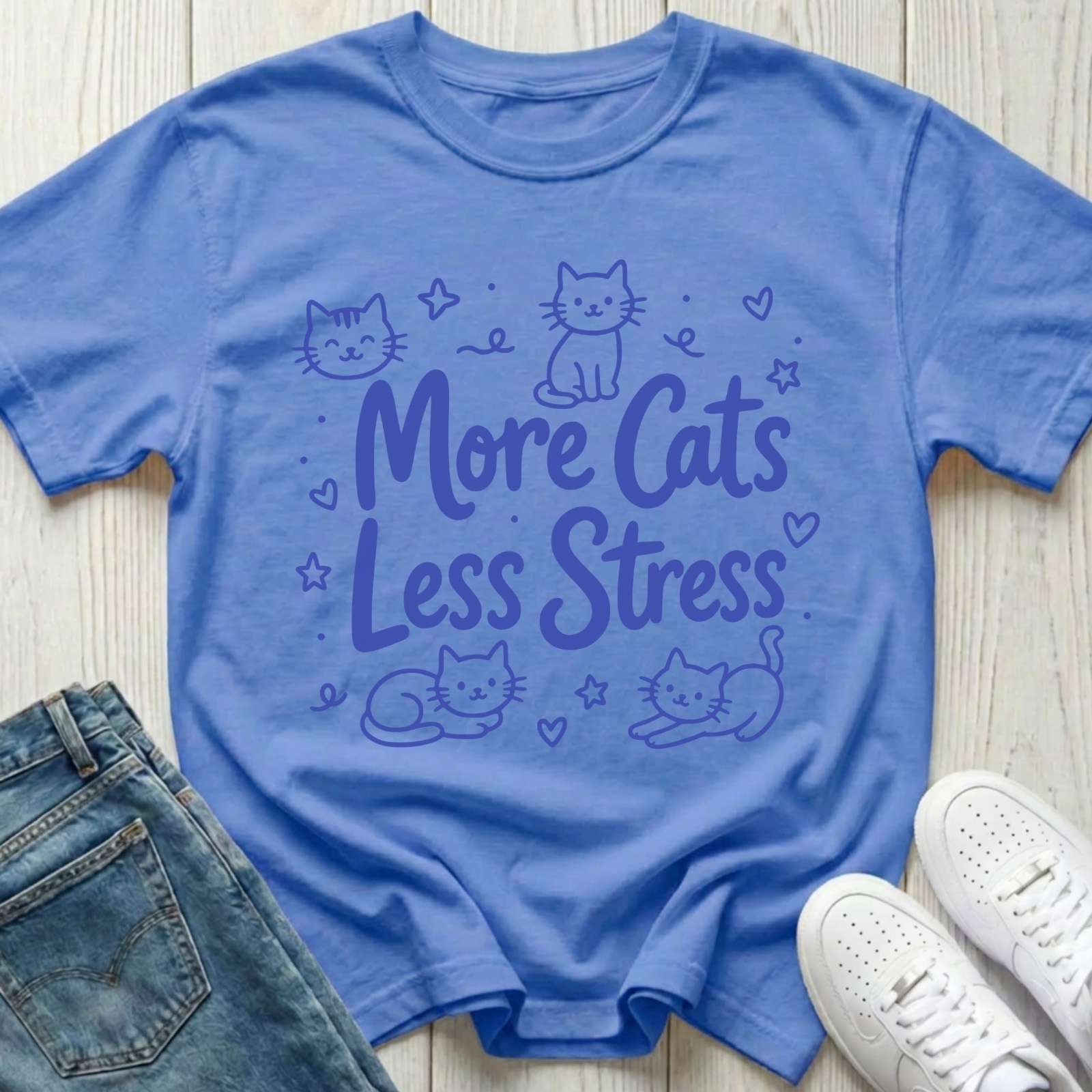 More Cats Less Stress T-shirt