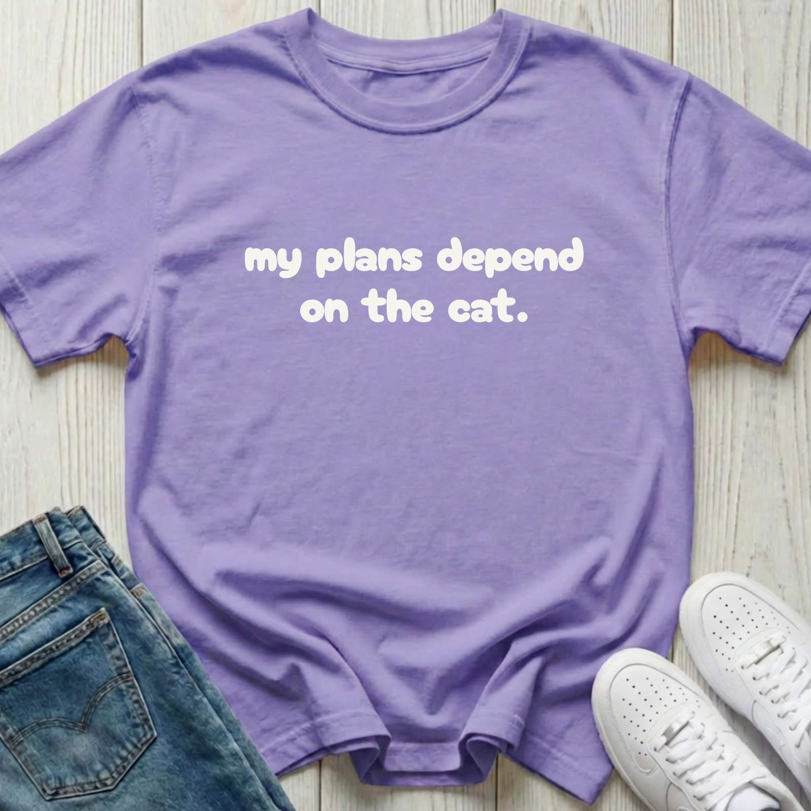 My Plans Depend on the Cat T-shirt