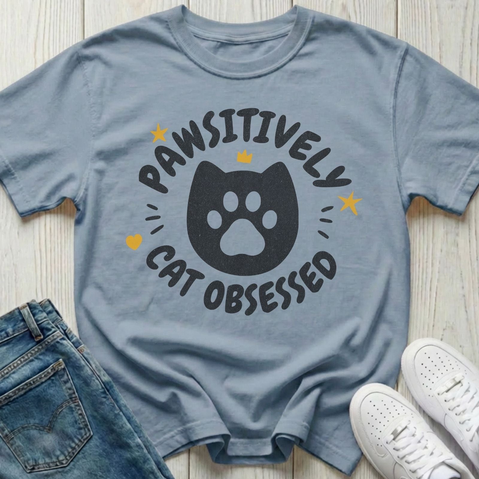 Pawsitively Cat Obsessed T-shirt