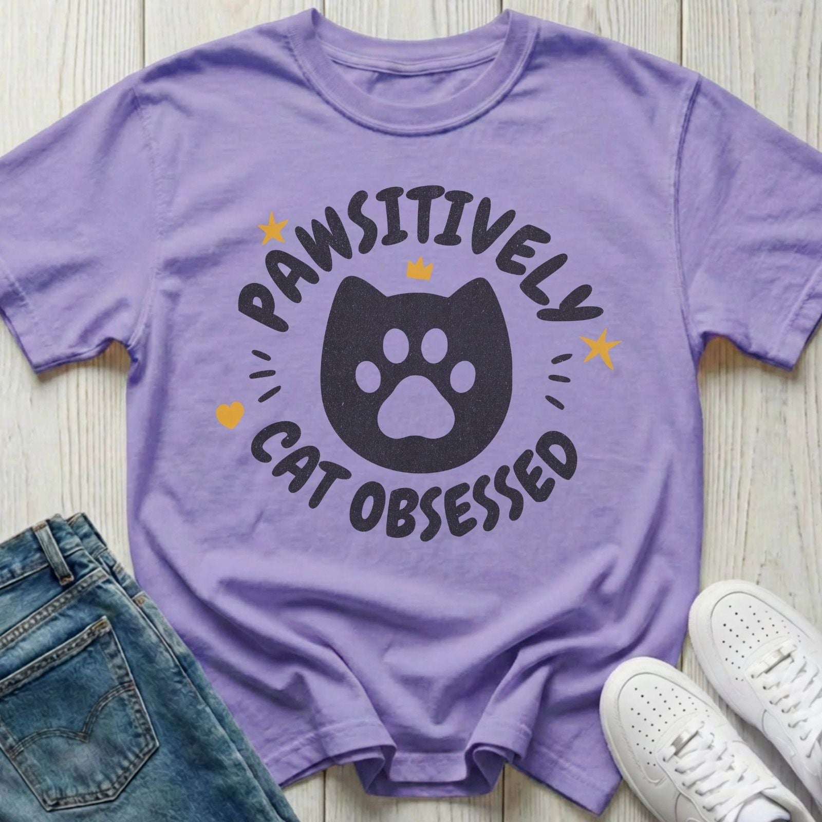 Pawsitively Cat Obsessed T-shirt