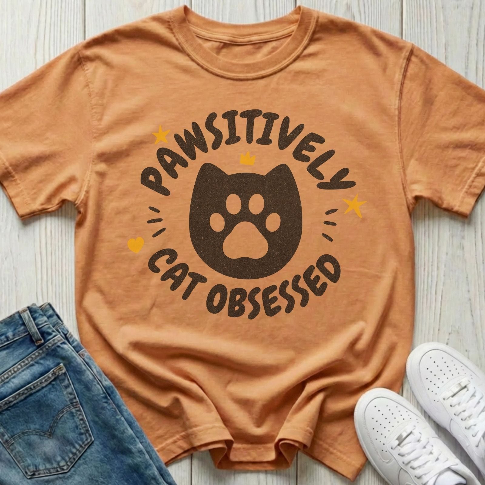 Pawsitively Cat Obsessed T-shirt