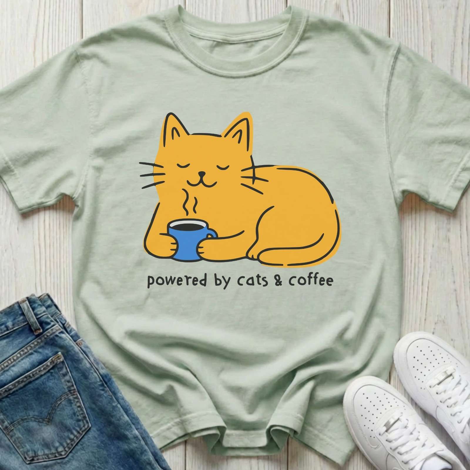 Powered by Cats & Coffee T-shirt