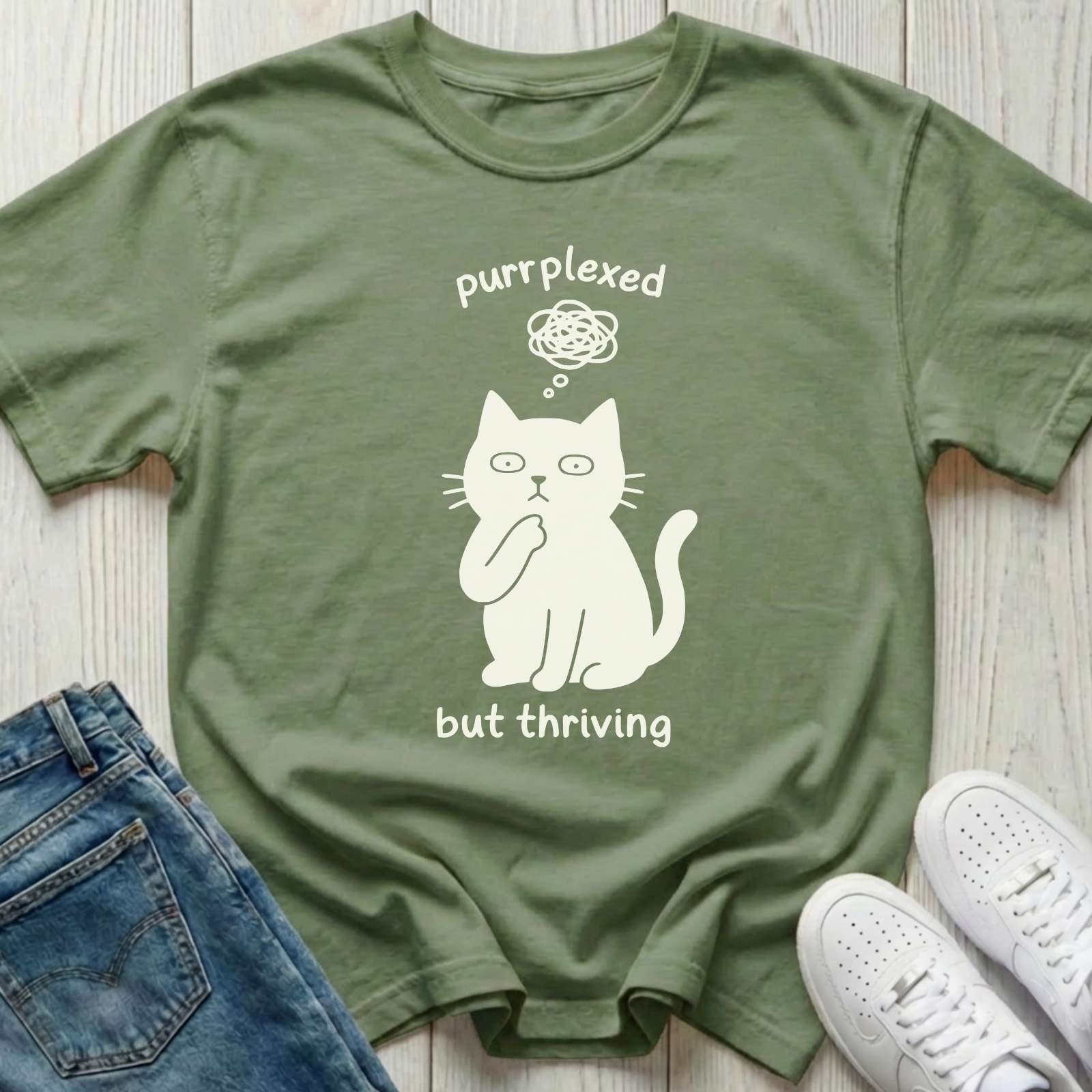 Purrplexed but Thriving T-shirt