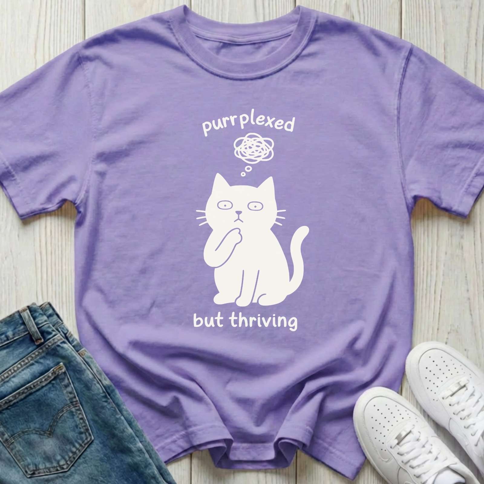 Purrplexed but Thriving T-shirt