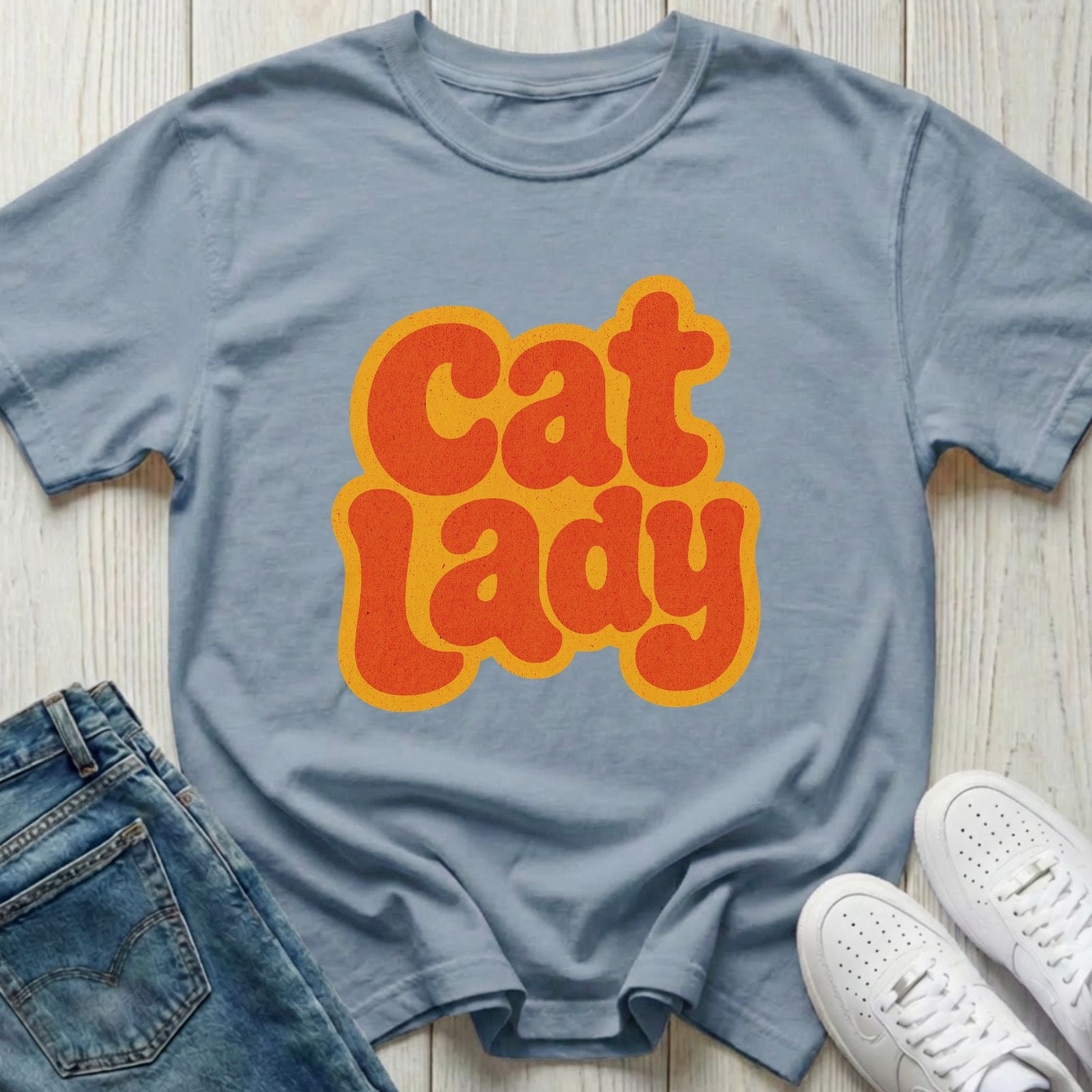 Retro Cat Lady T-shirt