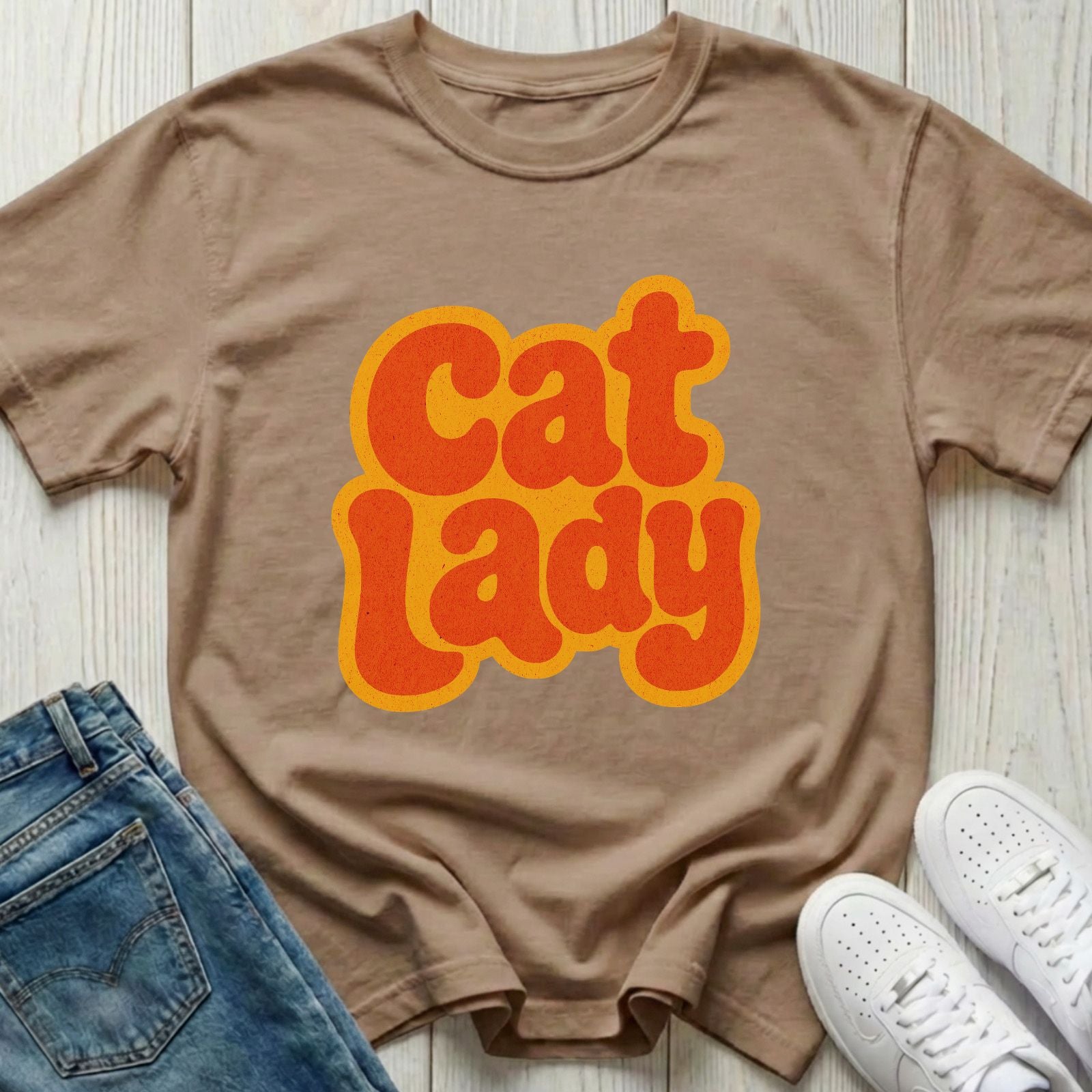 Retro Cat Lady T-shirt