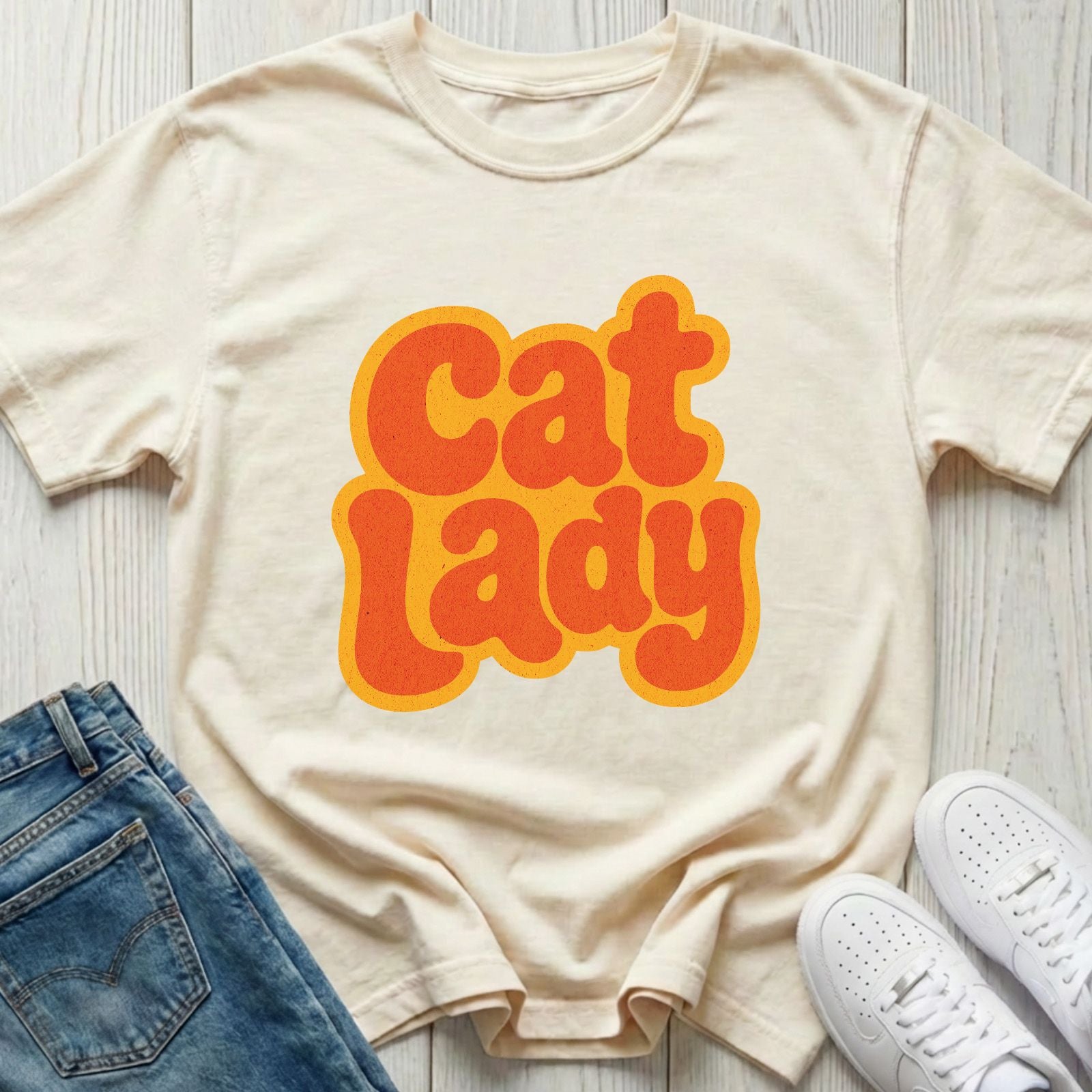Retro Cat Lady T-shirt