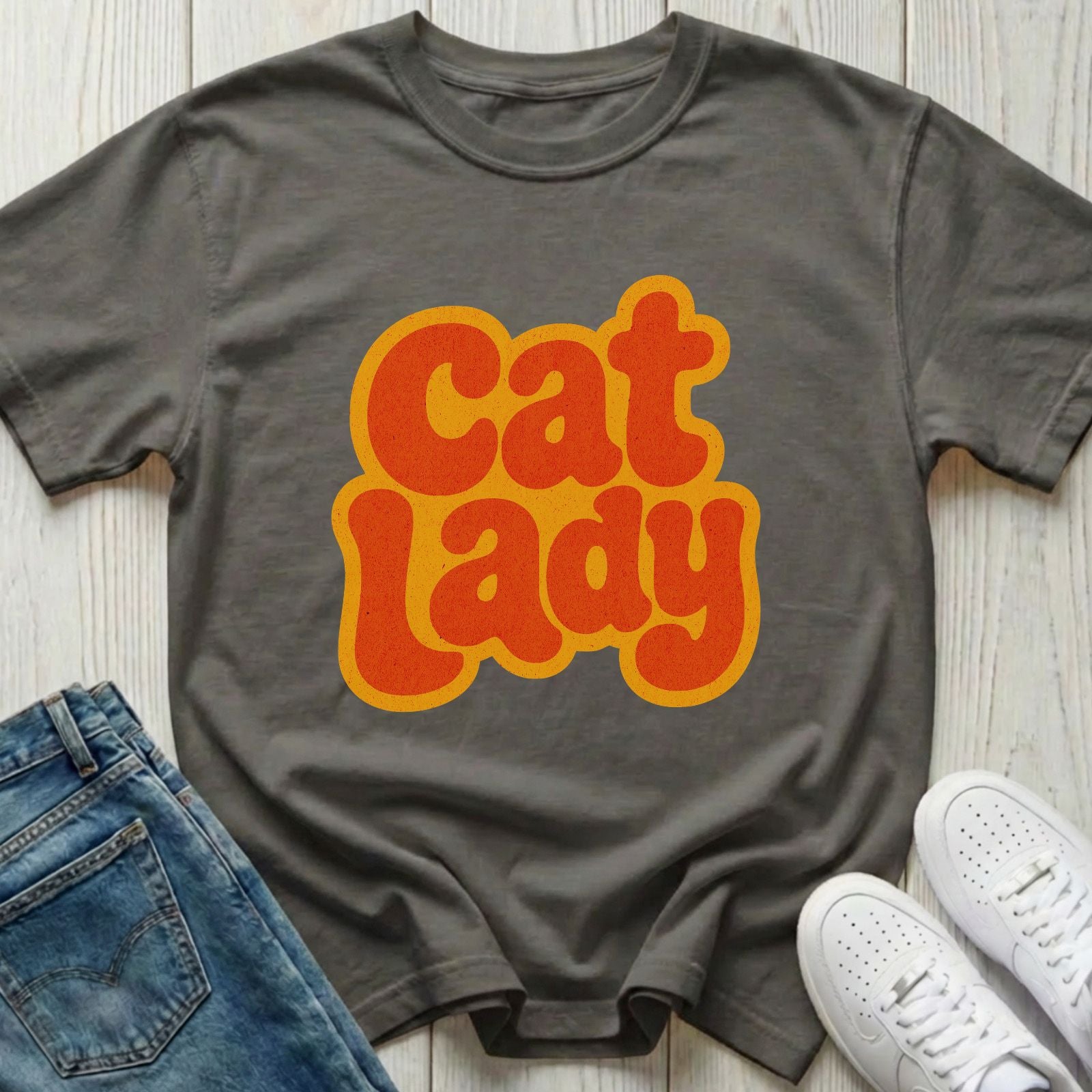 Retro Cat Lady T-shirt