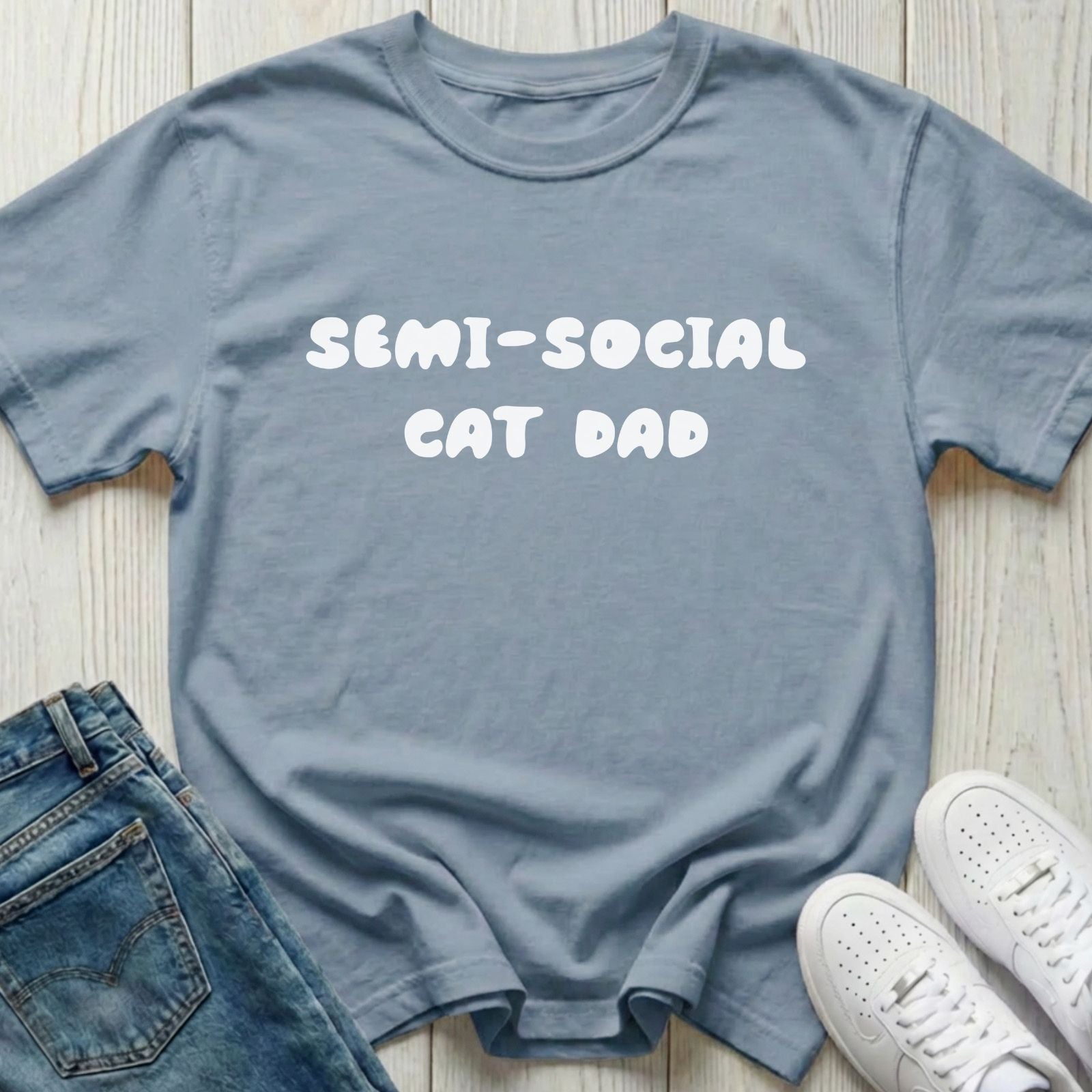 Semi-social Cat Dad T-shirt