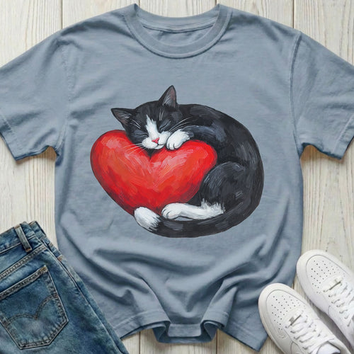 Sleeping Tuxedo Cat T-shirt
