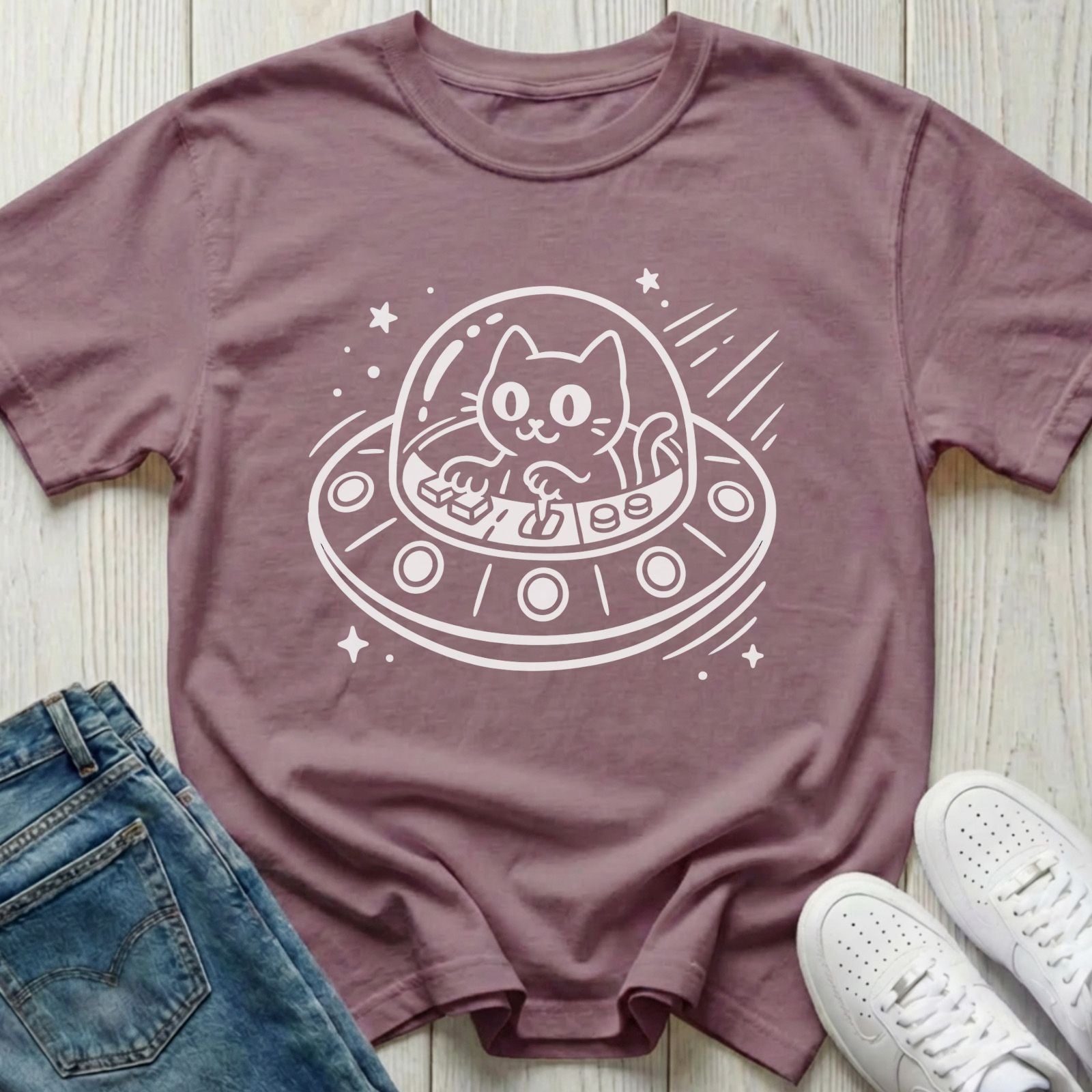 Spaceship Cat T-shirt