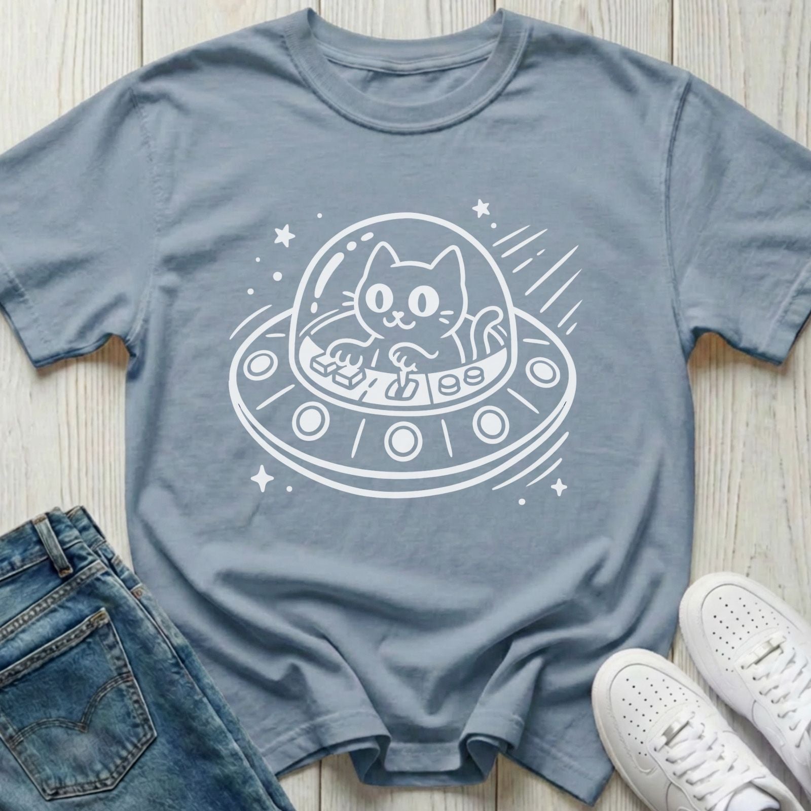 Spaceship Cat T-shirt