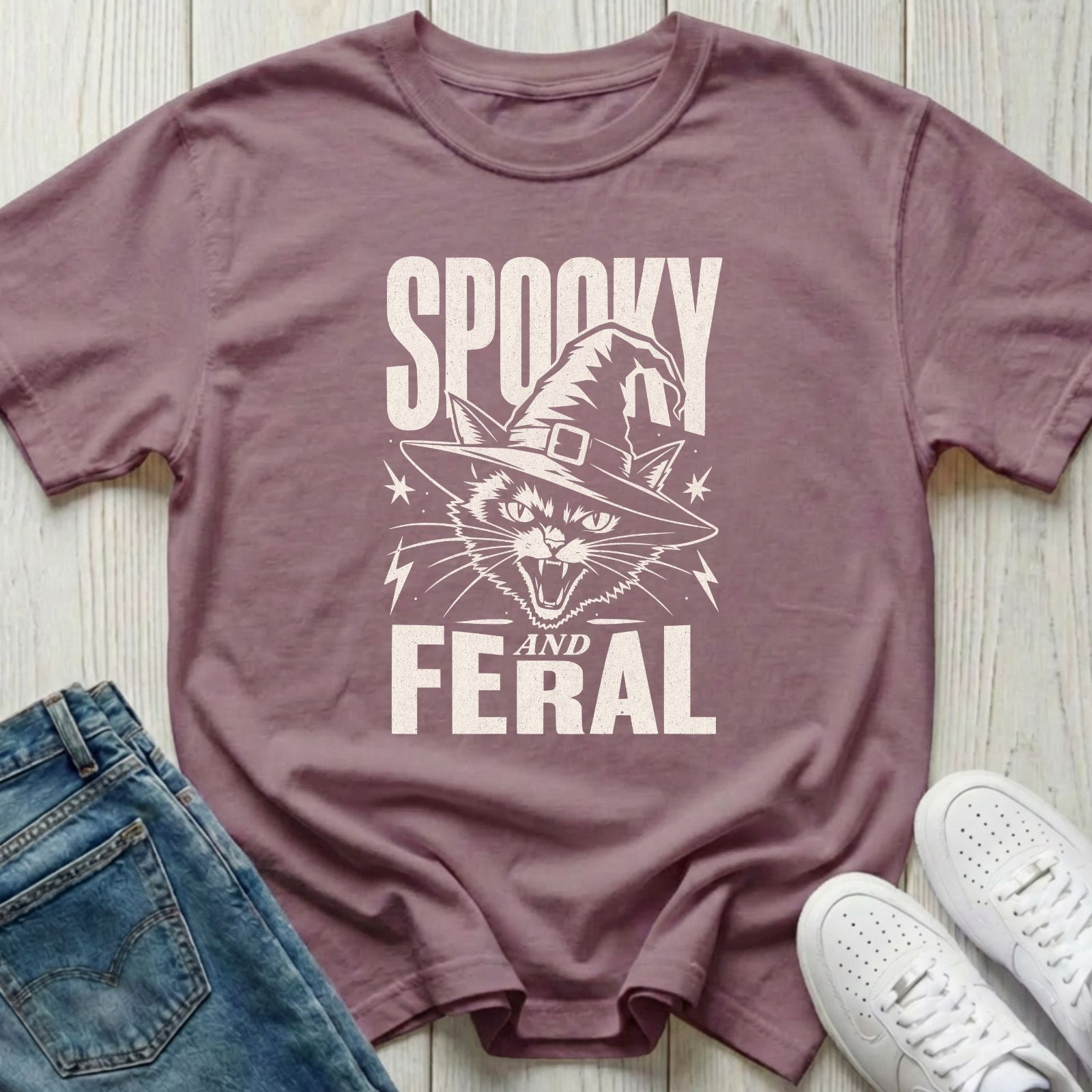 Spooky and Feral Halloween T-shirt