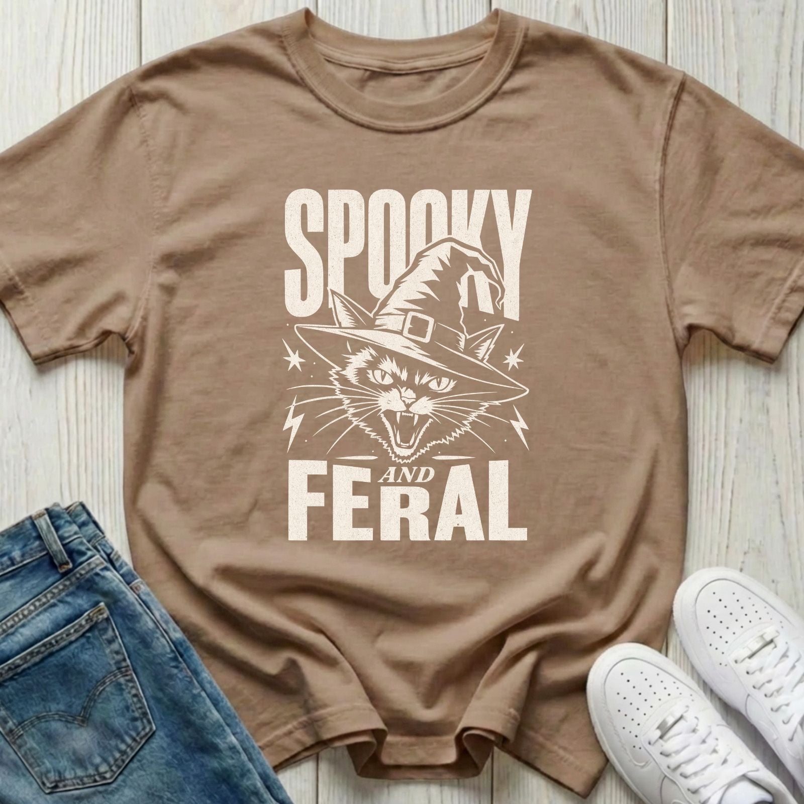 Spooky and Feral Halloween T-shirt