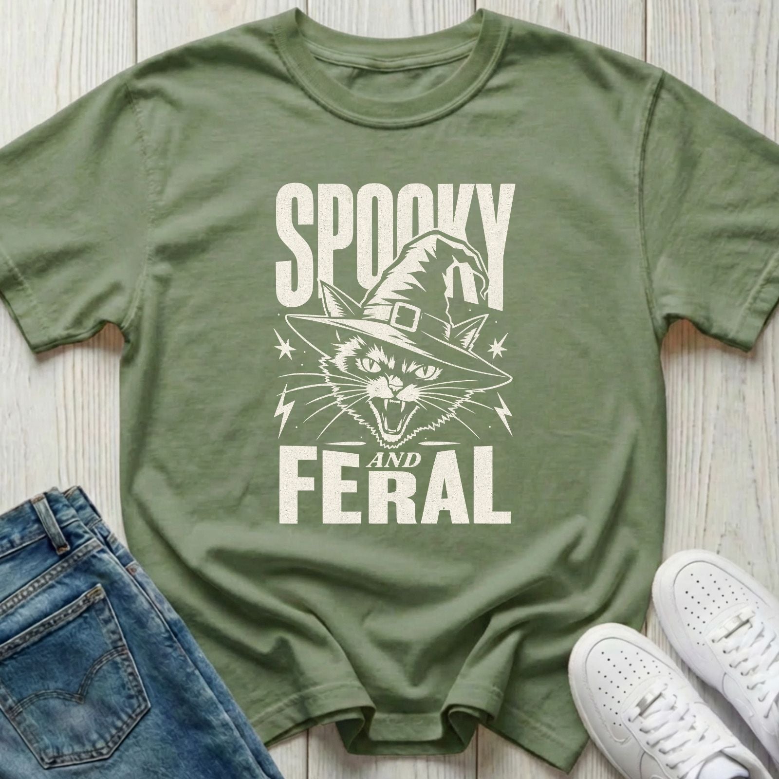 Spooky and Feral Halloween T-shirt