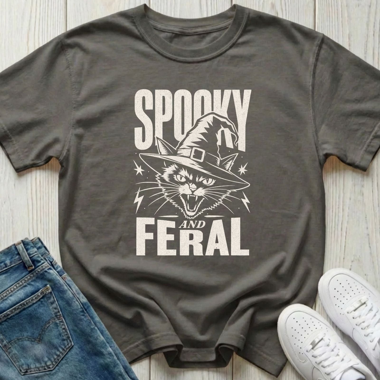 Spooky and Feral Halloween T-shirt