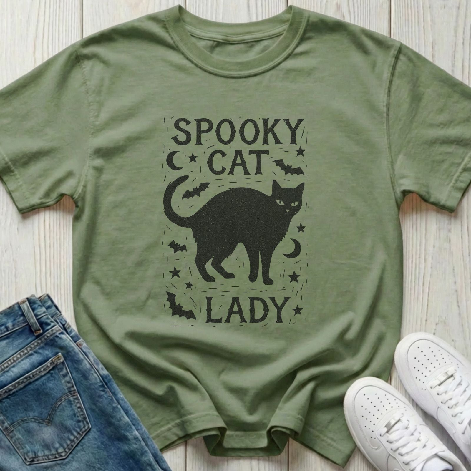 Spooky Cat Lady T-shirt