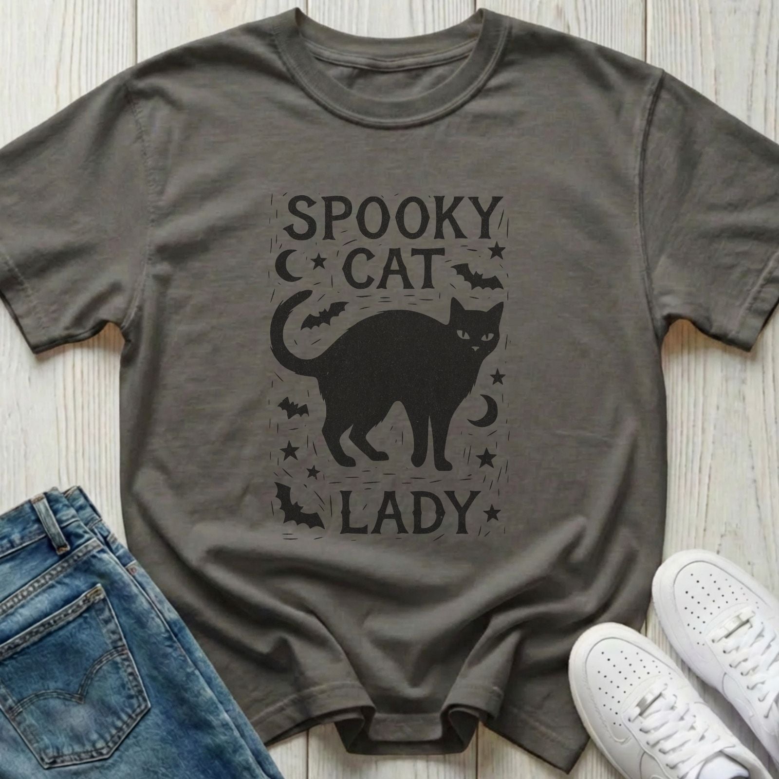 Spooky Cat Lady T-shirt