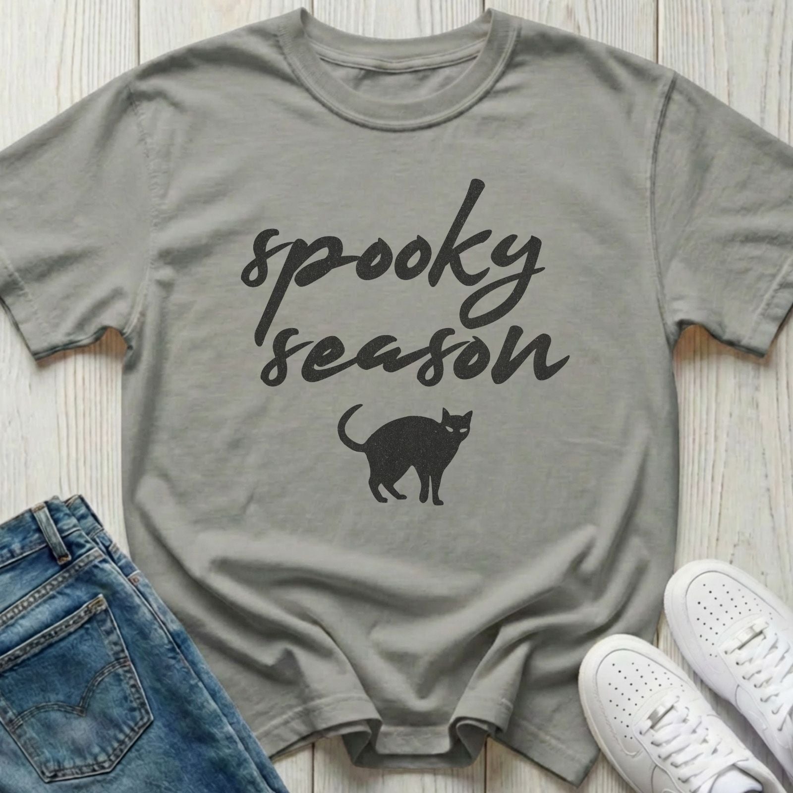 Spooky Season Black Cat Halloween T-shirt