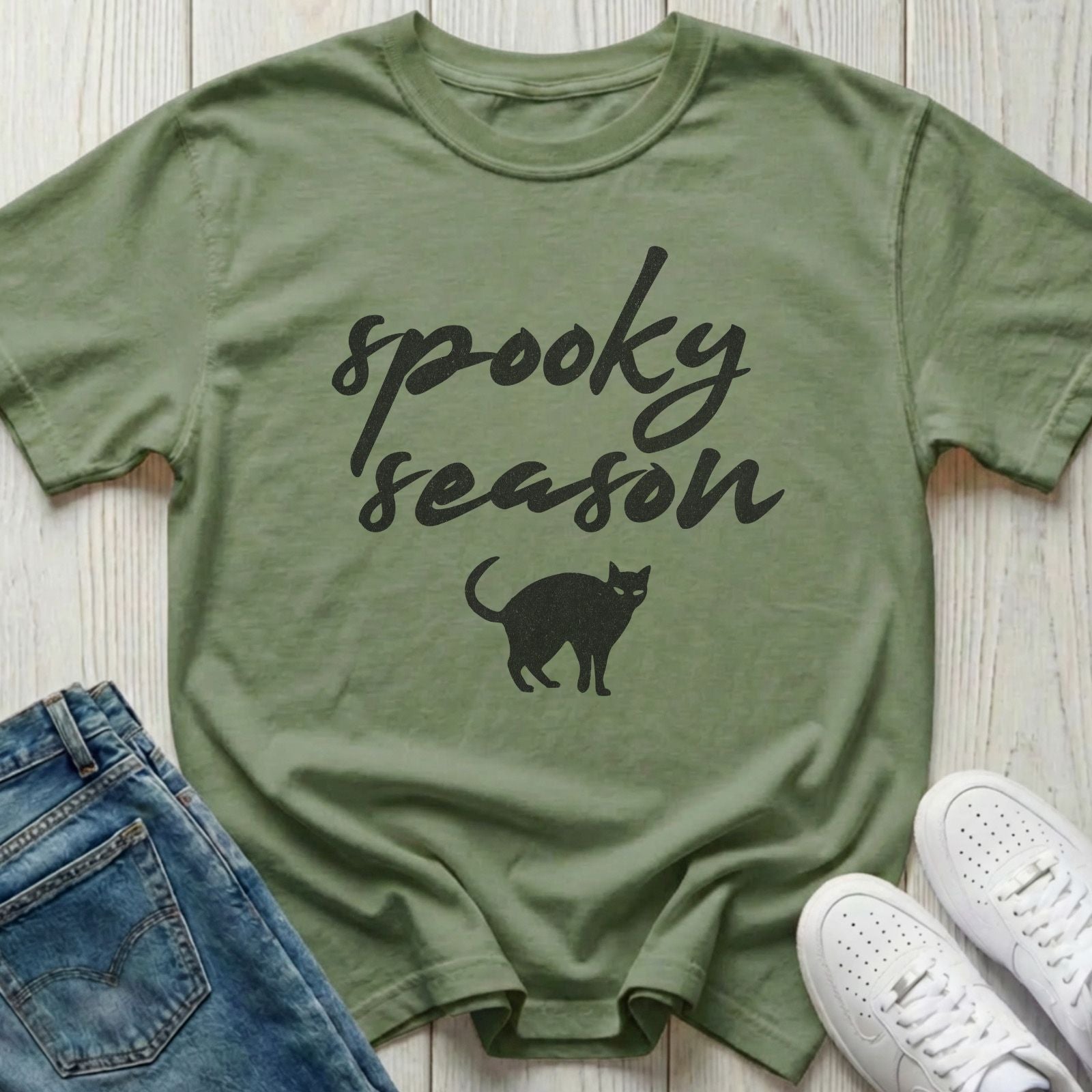 Spooky Season Black Cat Halloween T-shirt
