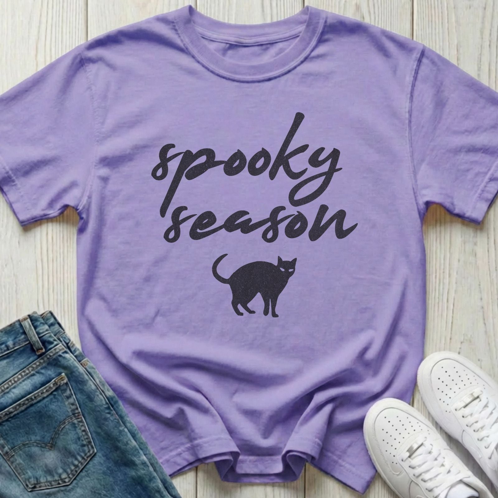 Spooky Season Black Cat Halloween T-shirt