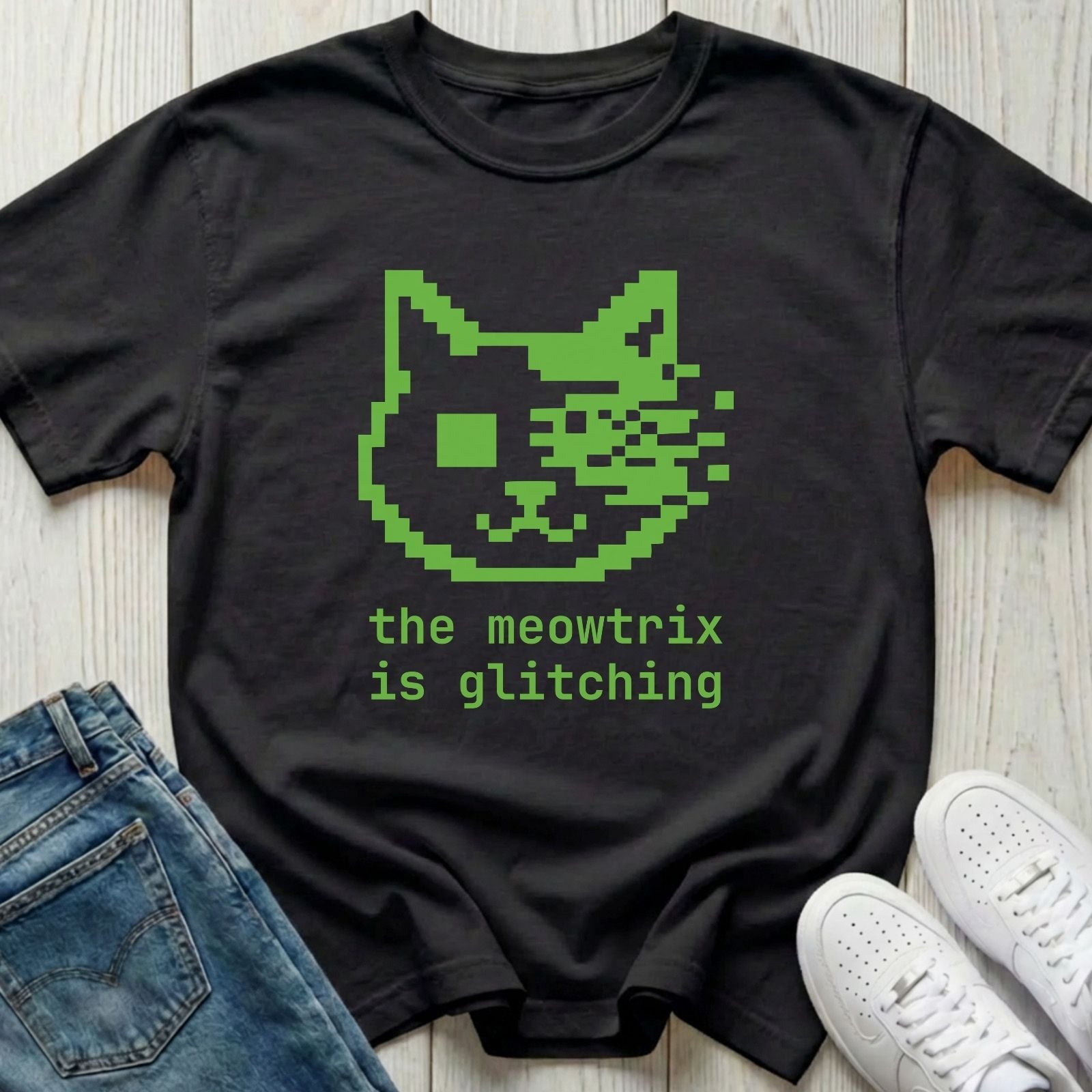 The Meowtrix Is Glitching T-shirt