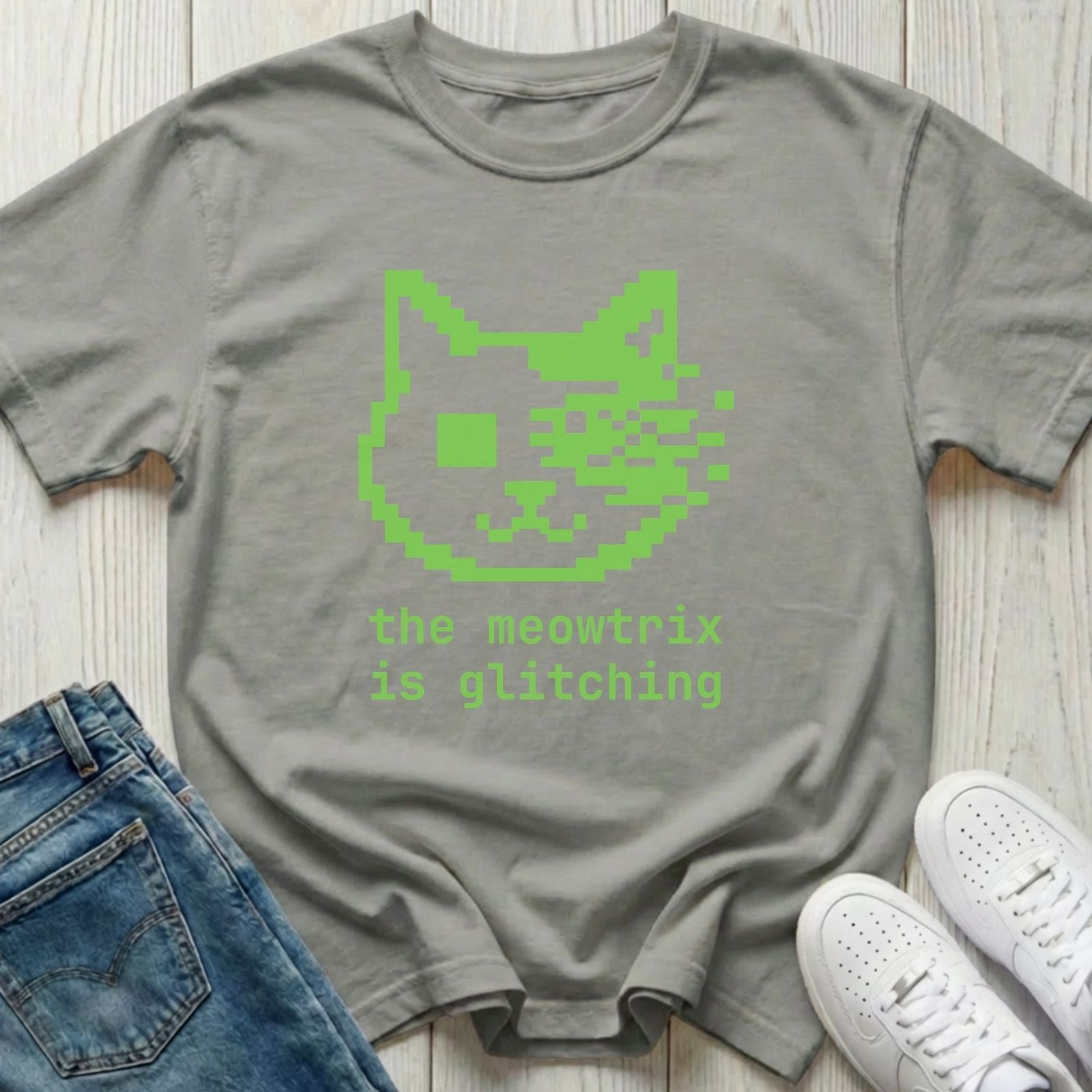 The Meowtrix Is Glitching T-shirt