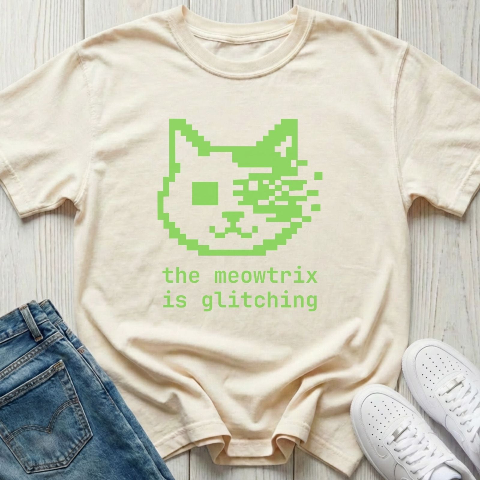 The Meowtrix Is Glitching T-shirt