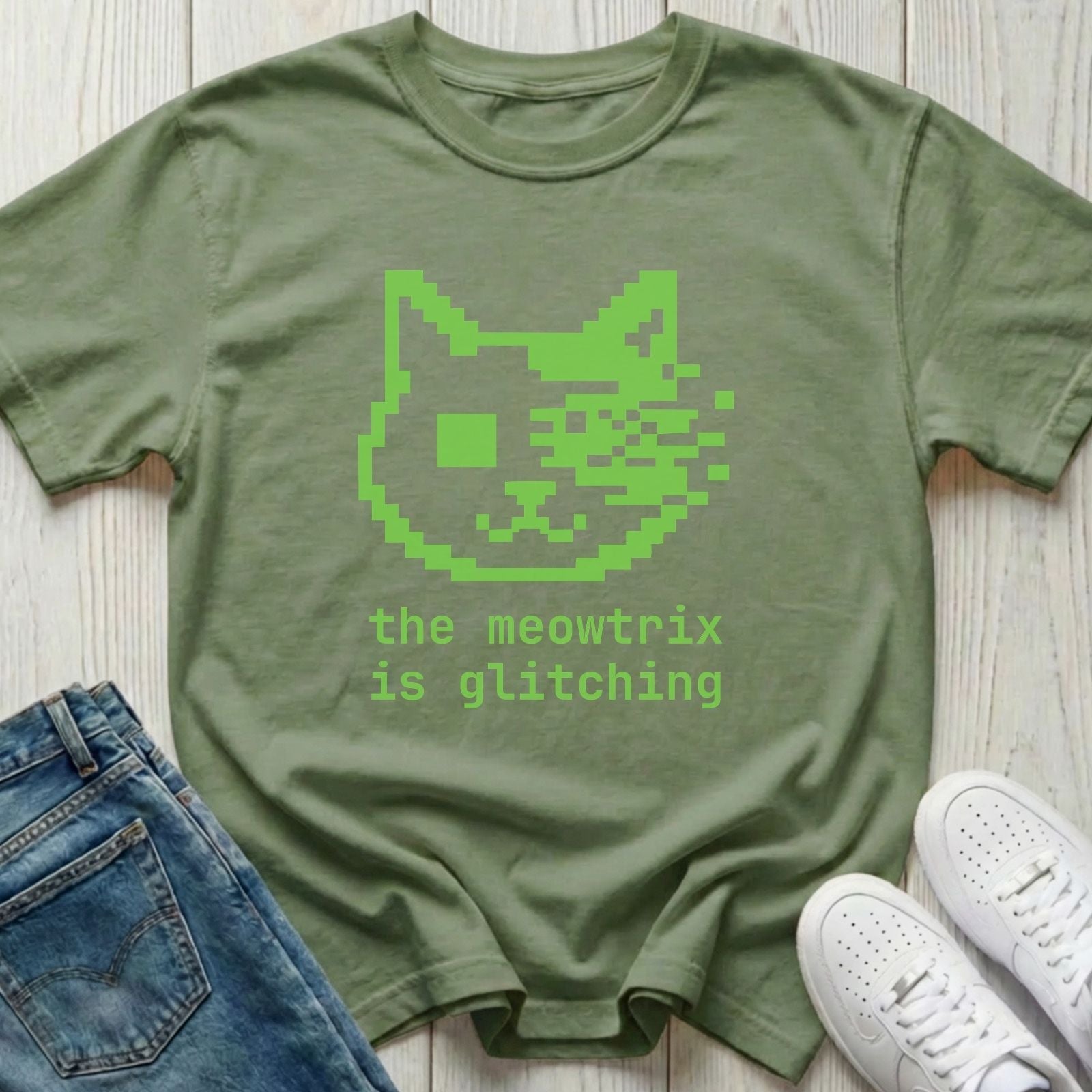 The Meowtrix Is Glitching T-shirt