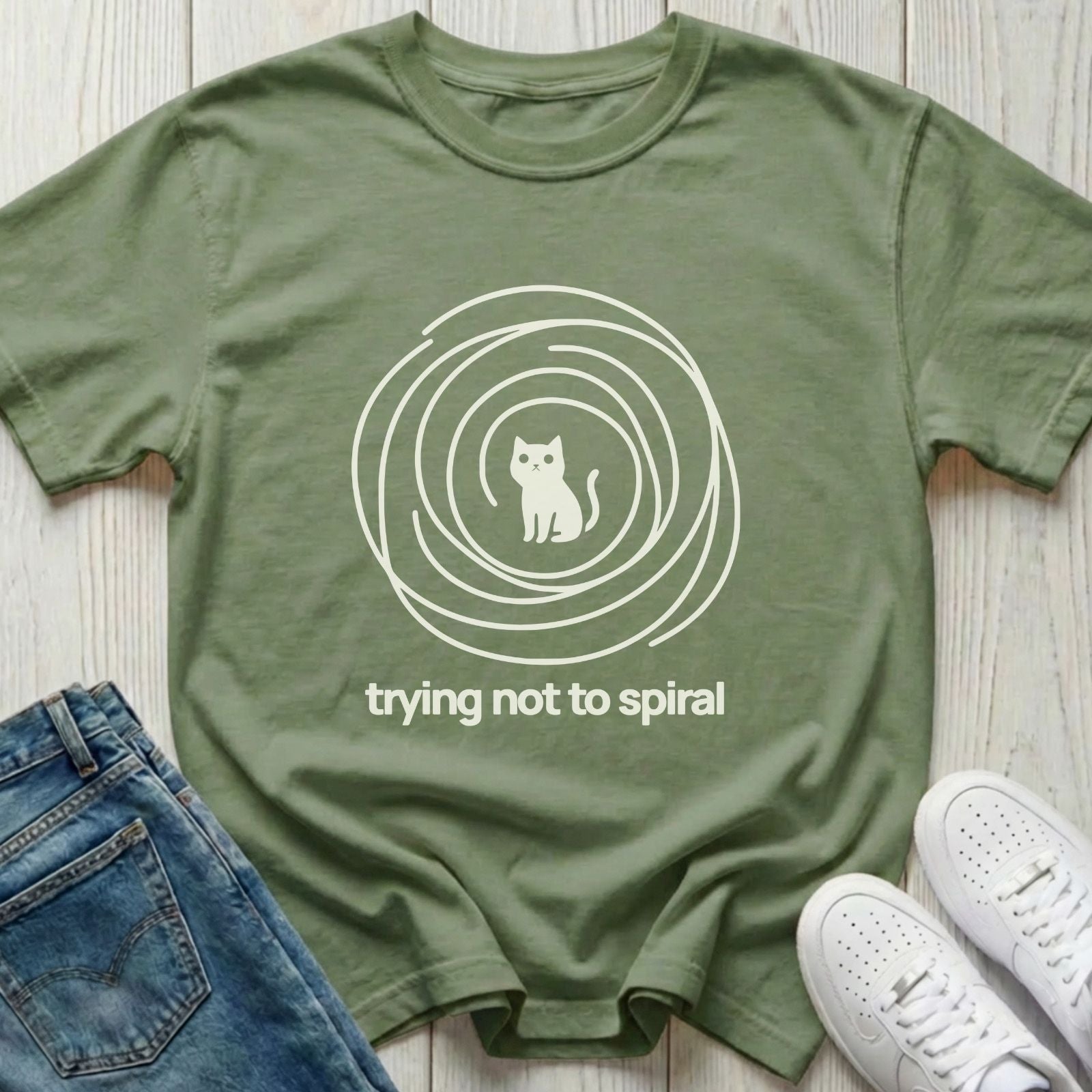 Trying Not to Spiral T-shirt