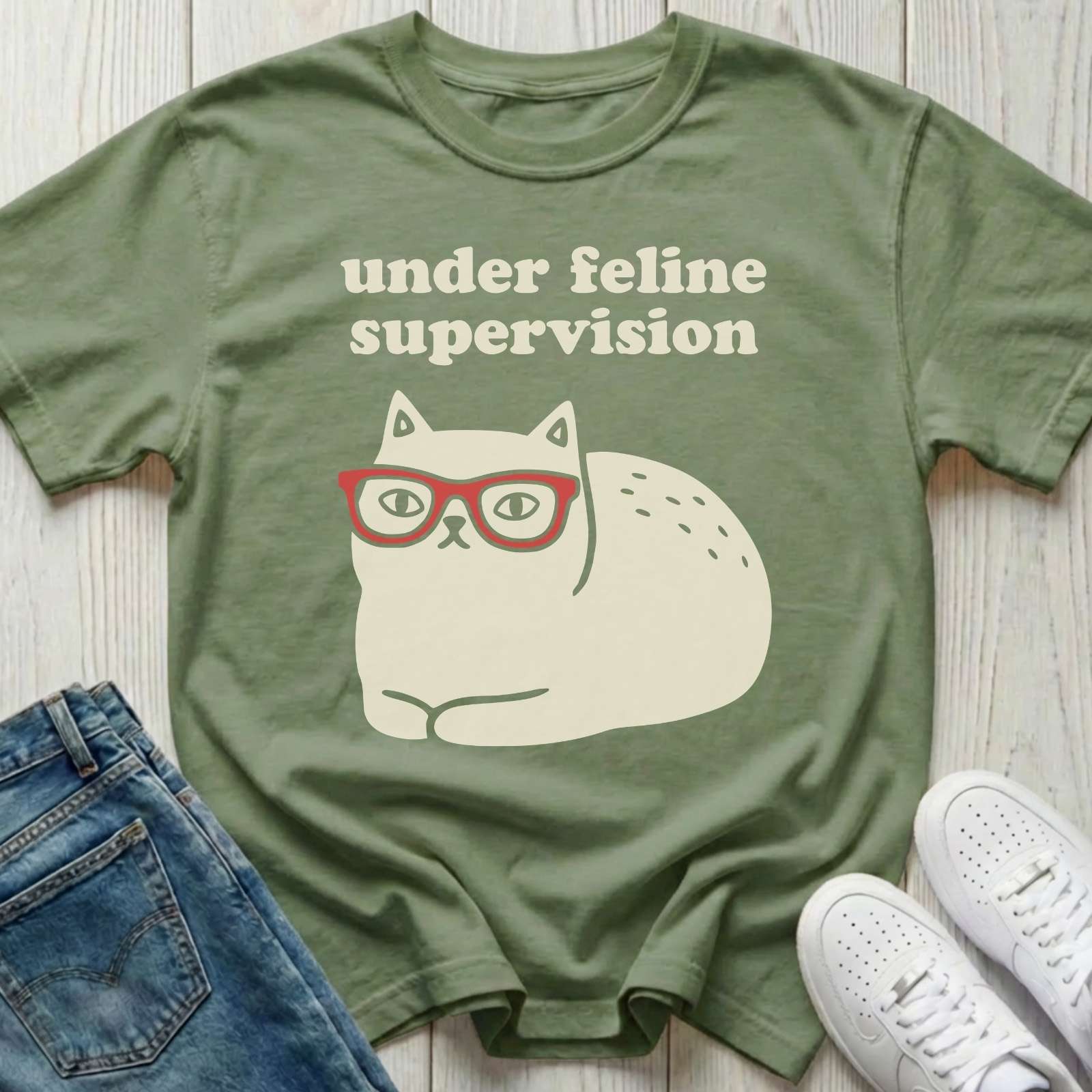 Under Feline Supervision T-shirt