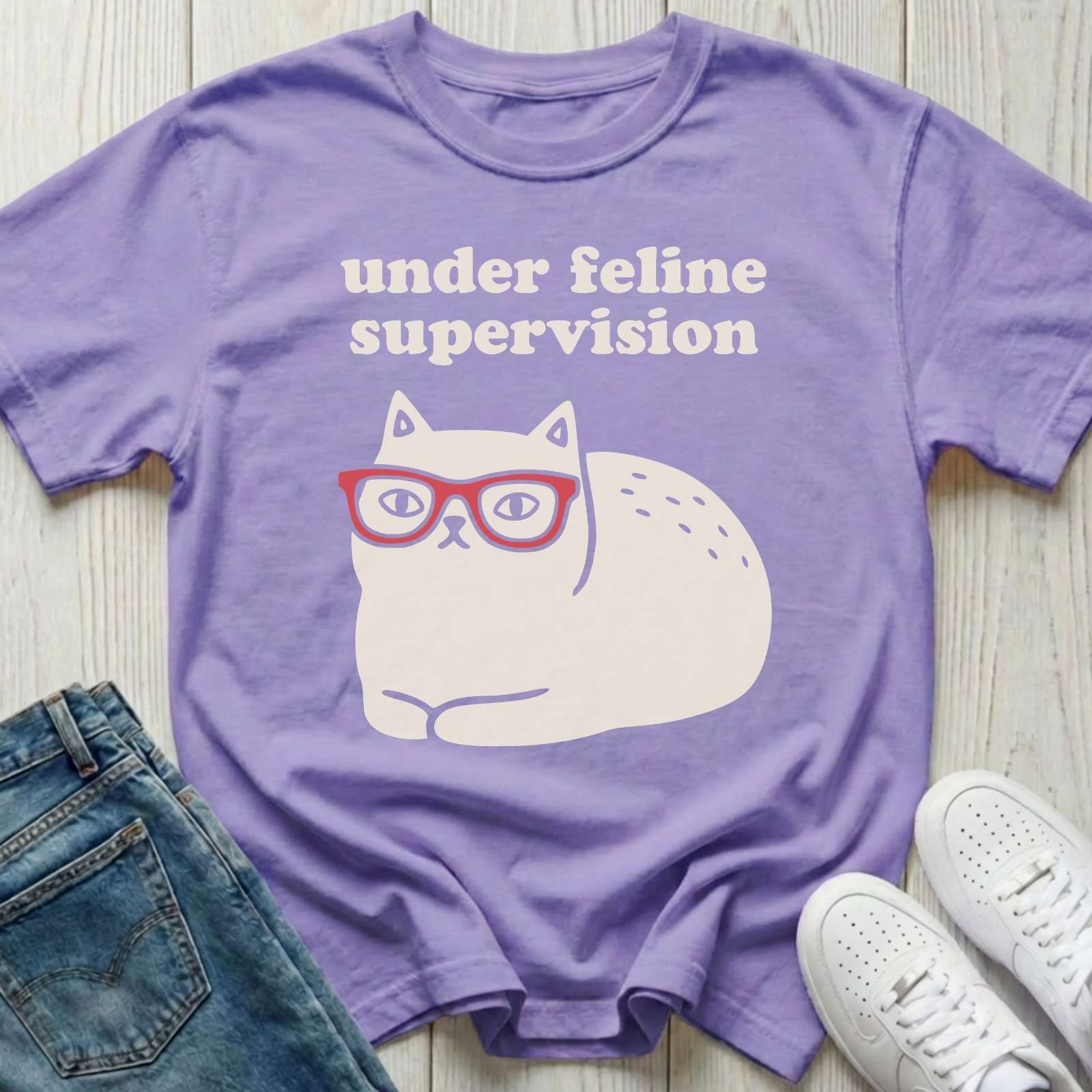 Under Feline Supervision T-shirt