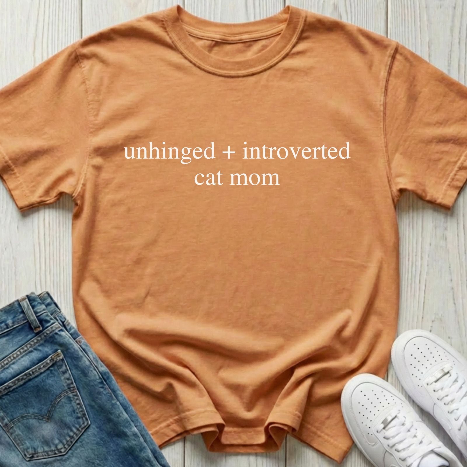 Unhinged + Introverted Cat Mom T-shirt