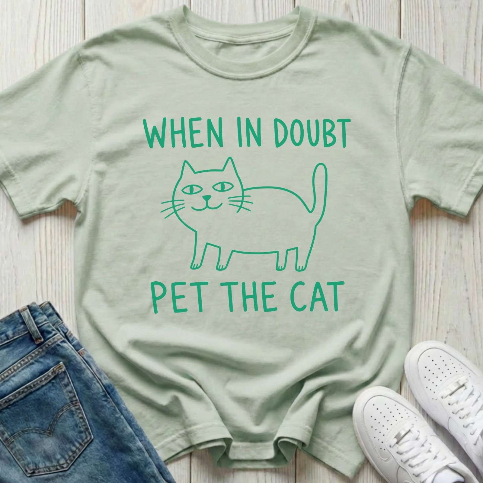 When in Doubt Pet the Cat T-shirt