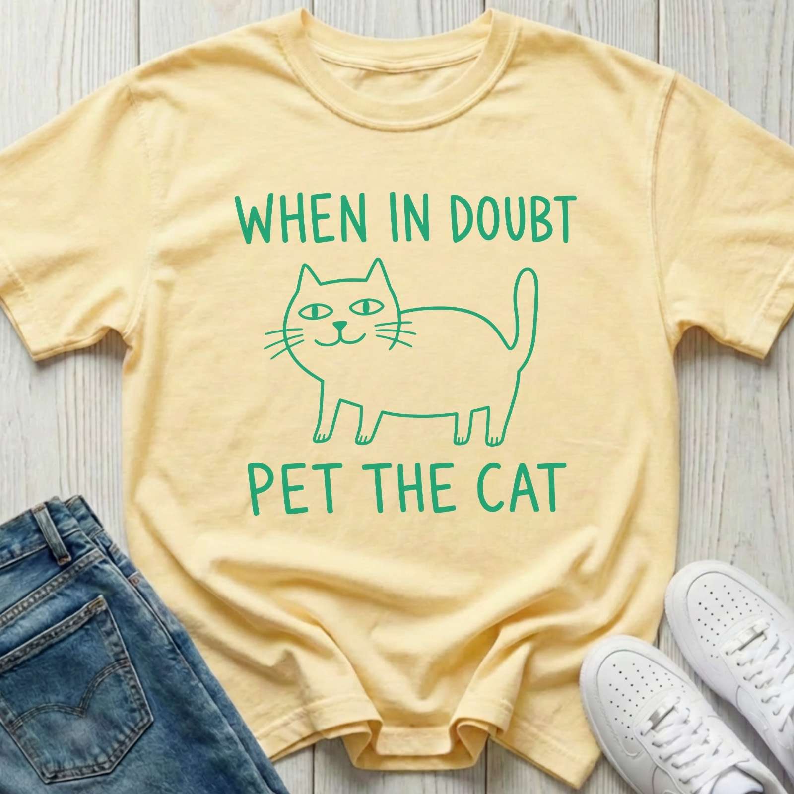 When in Doubt Pet the Cat T-shirt