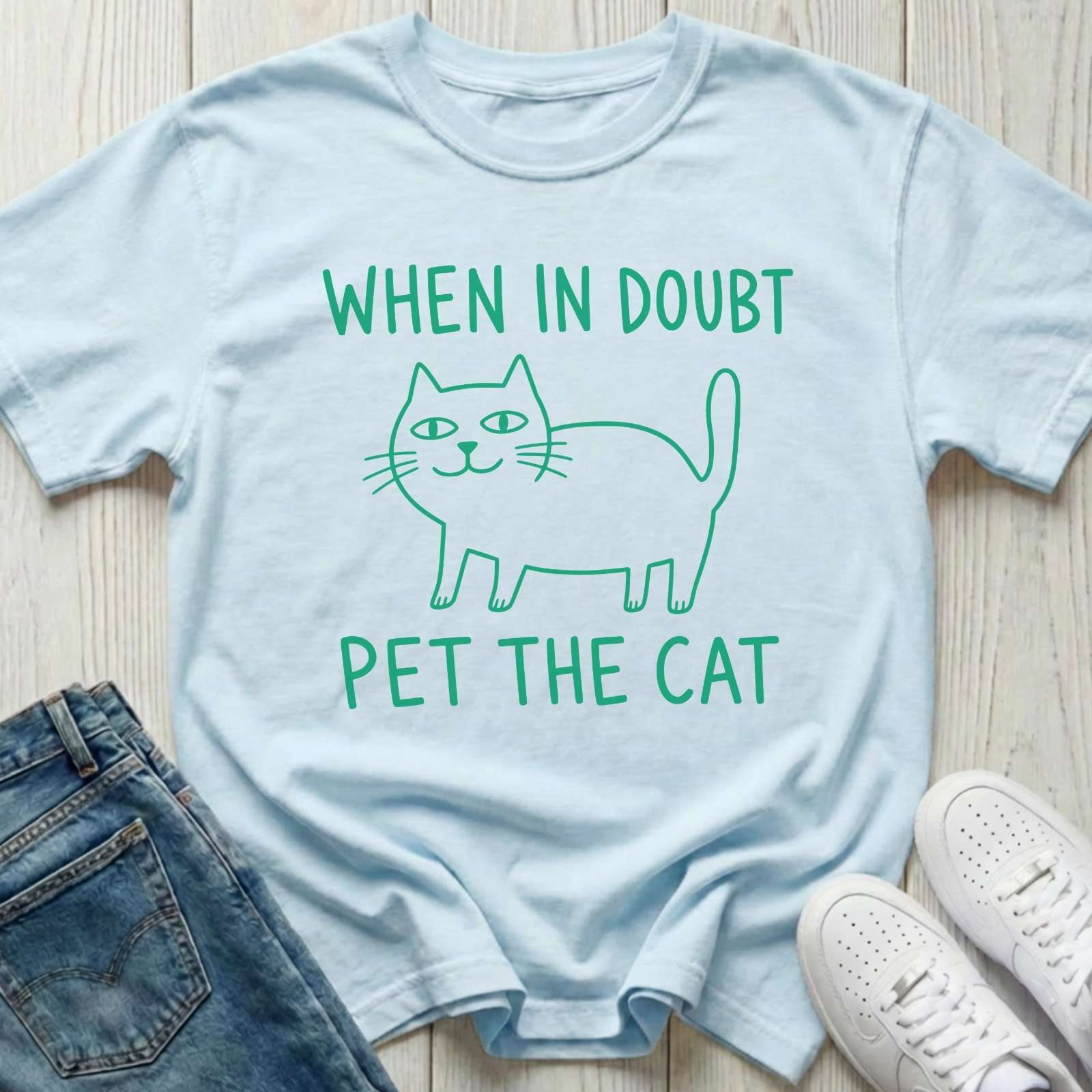 When in Doubt Pet the Cat T-shirt