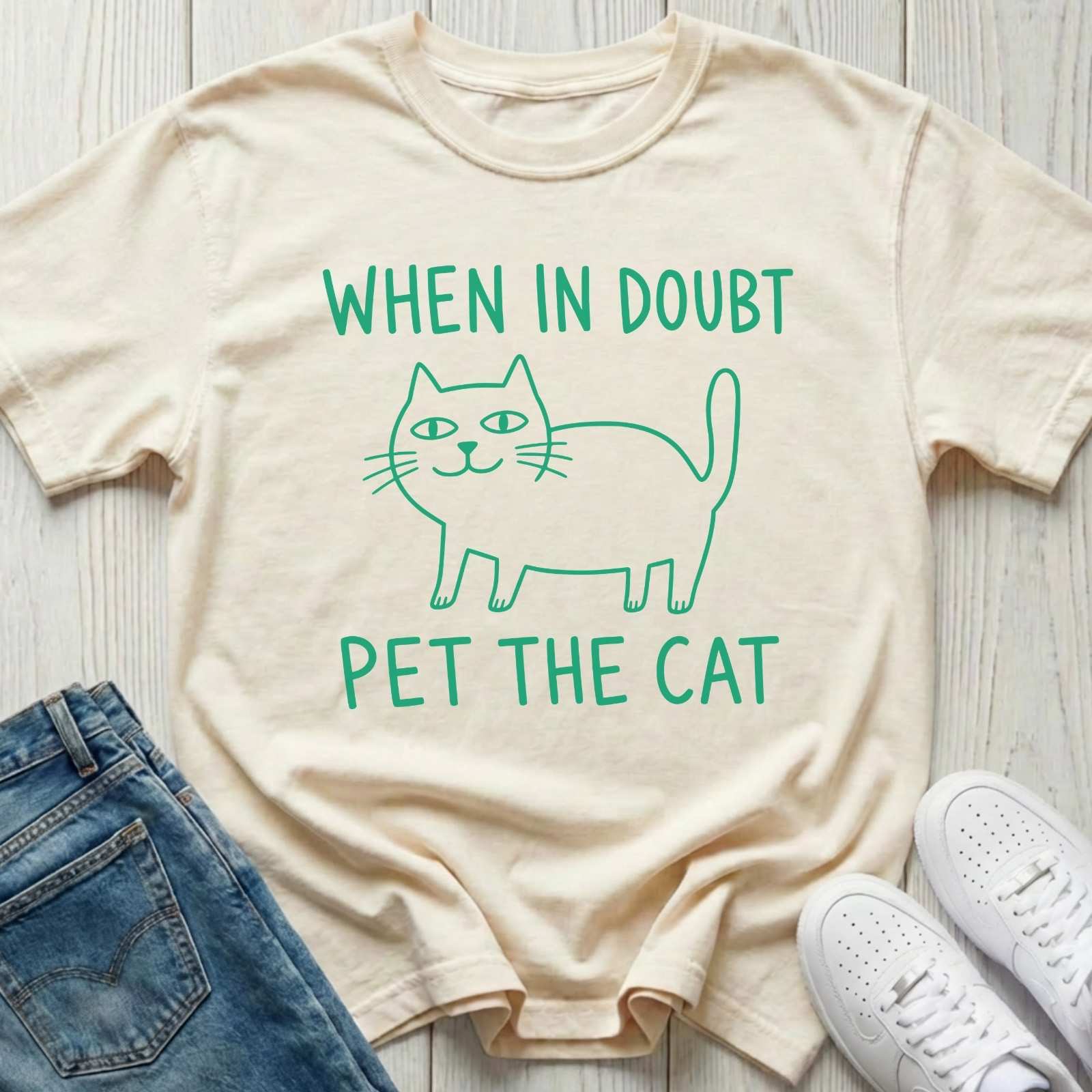 When in Doubt Pet the Cat T-shirt