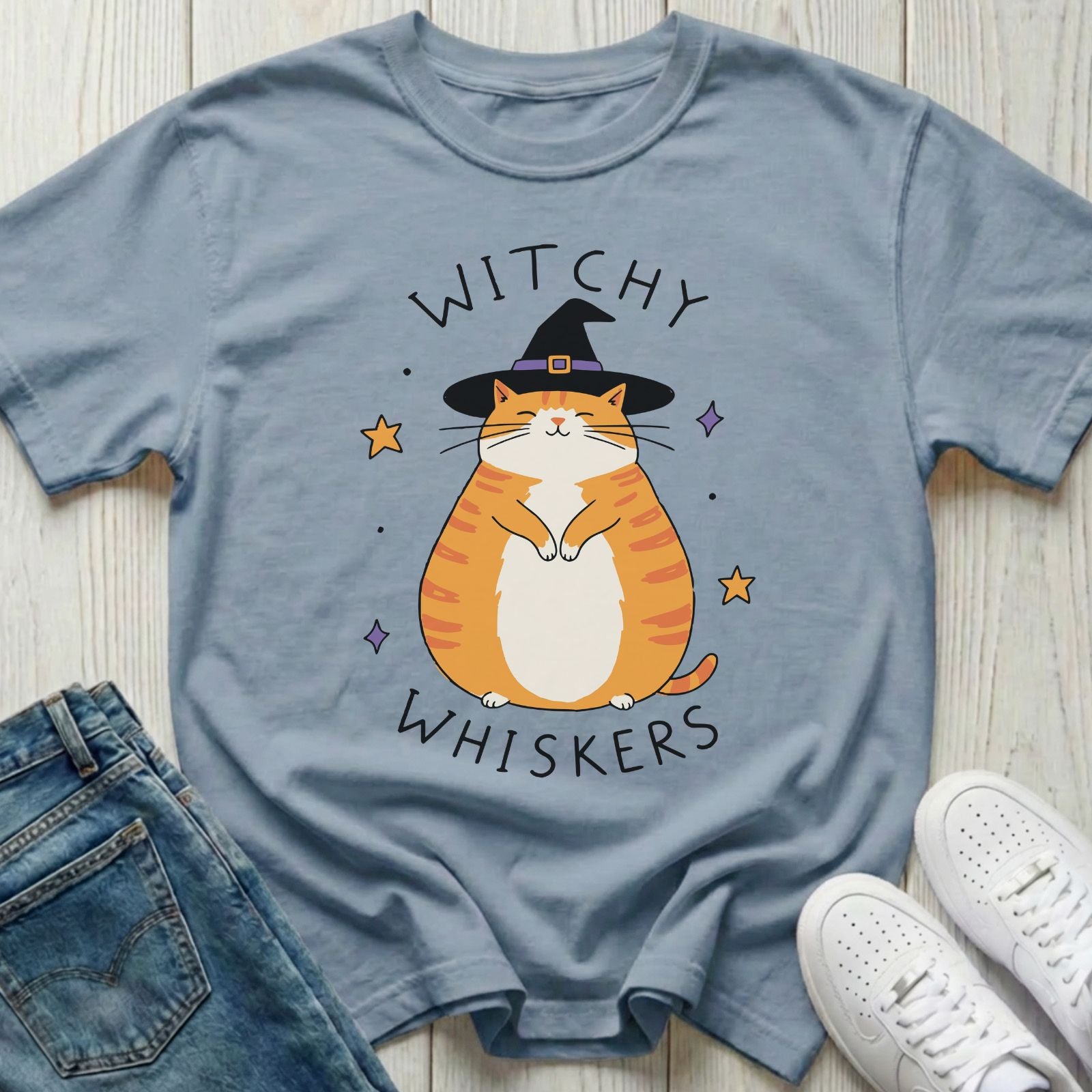 Witchy Whiskers Halloween T-shirt