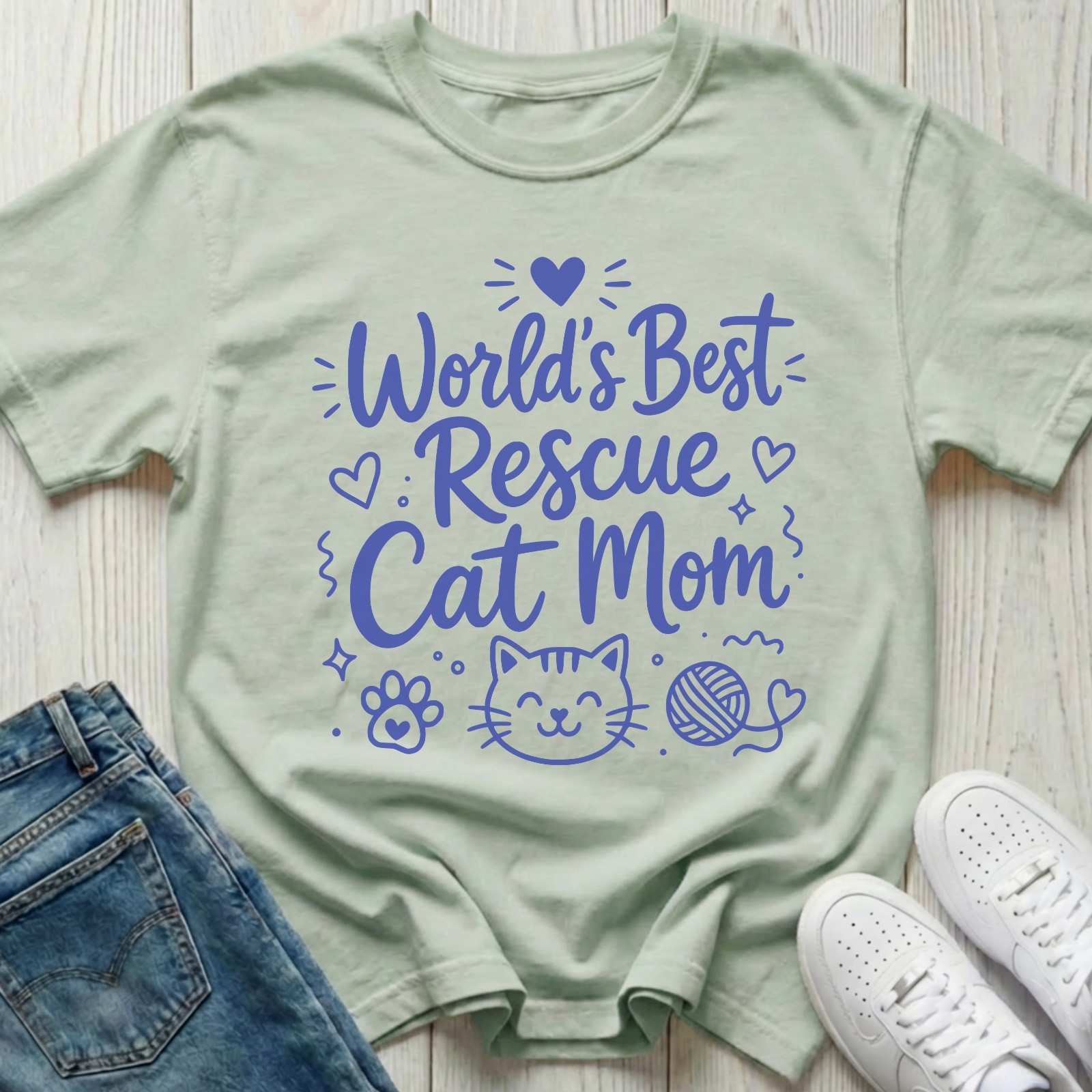 World's Best Rescue Cat Mom T-shirt