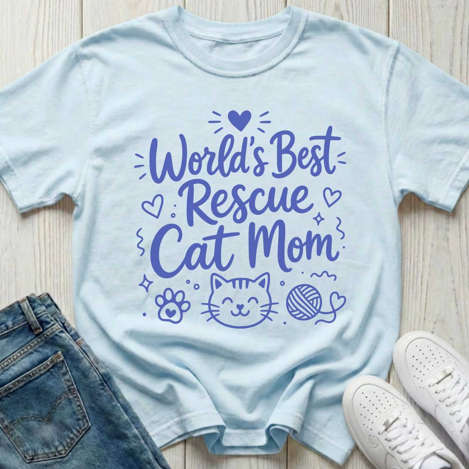 World's Best Rescue Cat Mom T-shirt