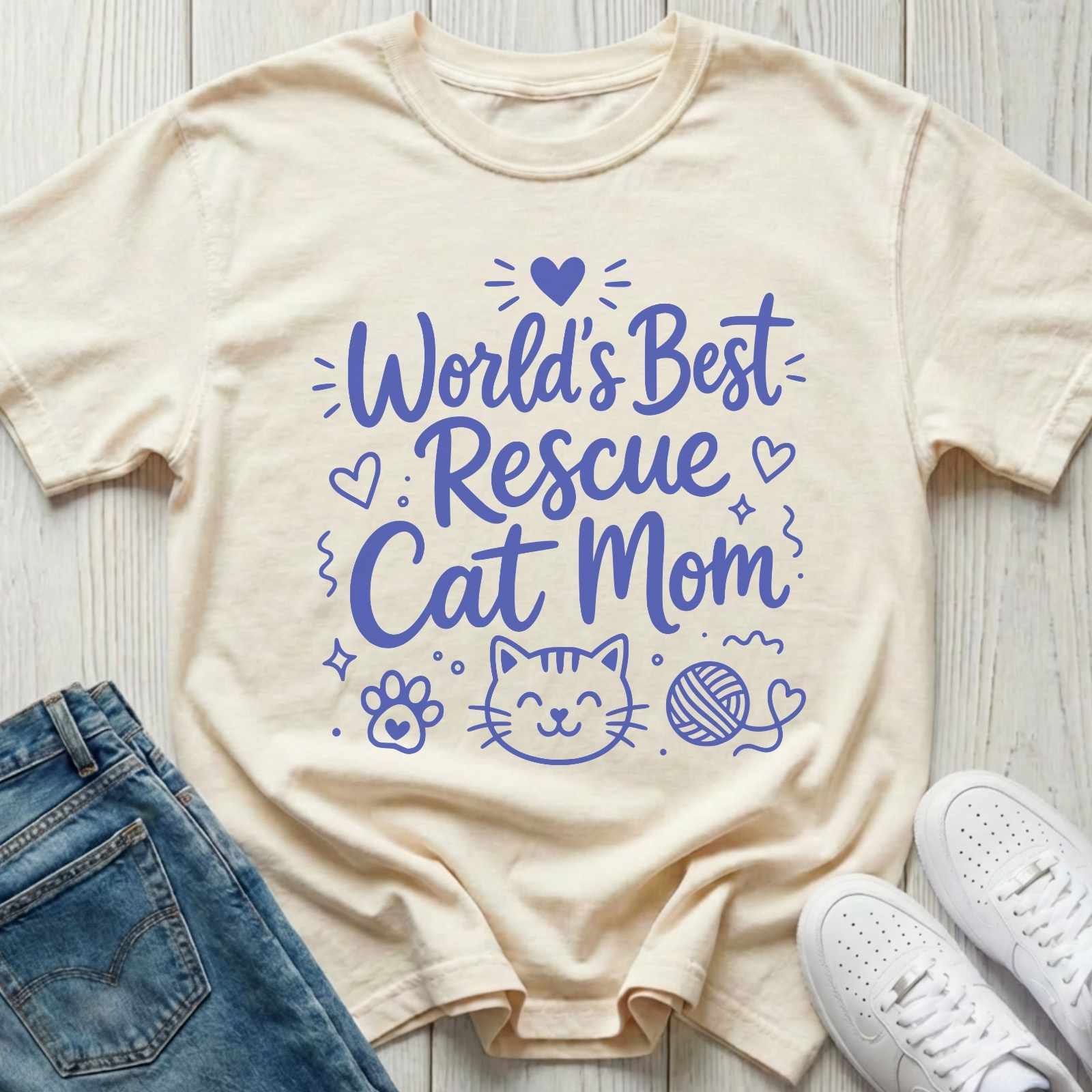 World's Best Rescue Cat Mom T-shirt