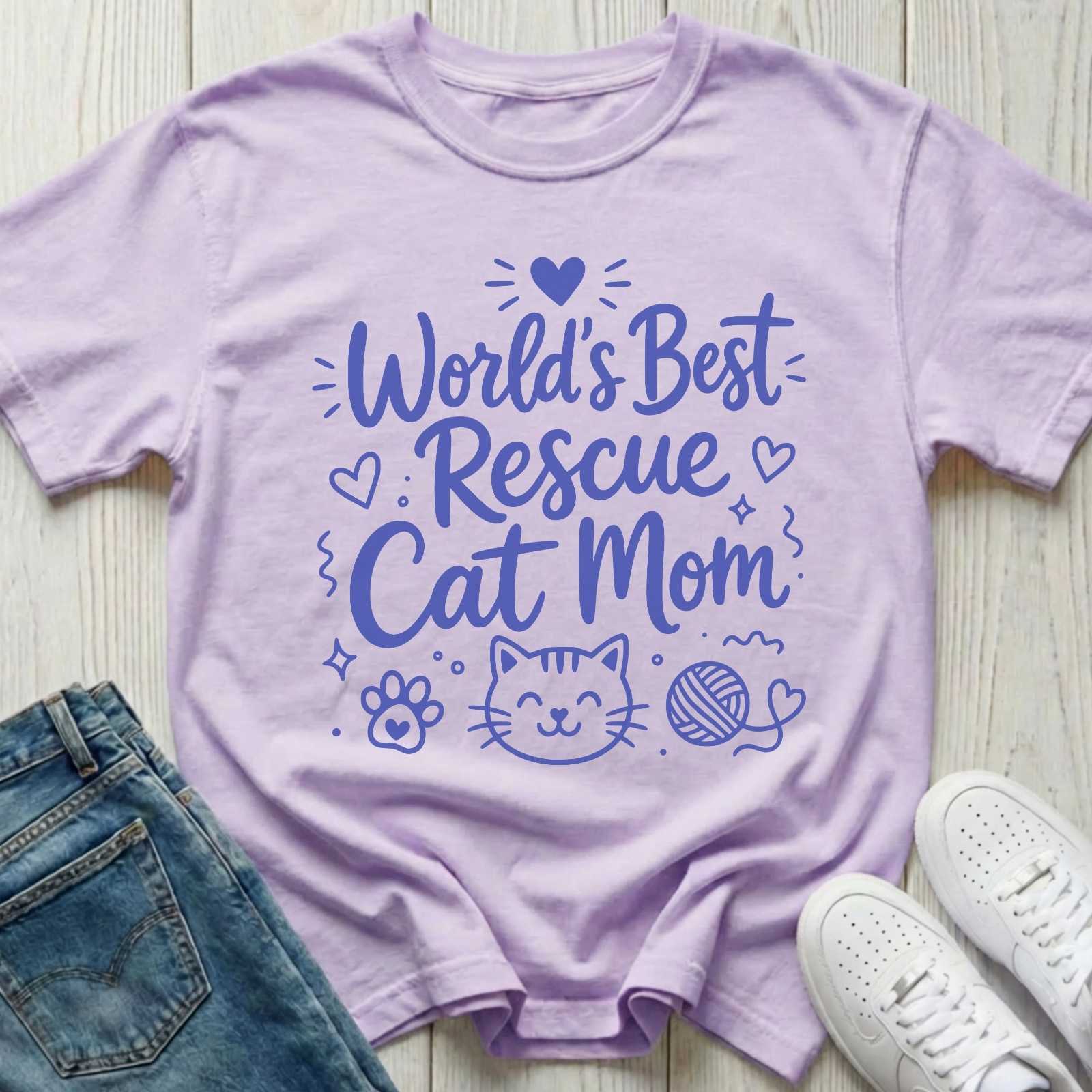 World's Best Rescue Cat Mom T-shirt